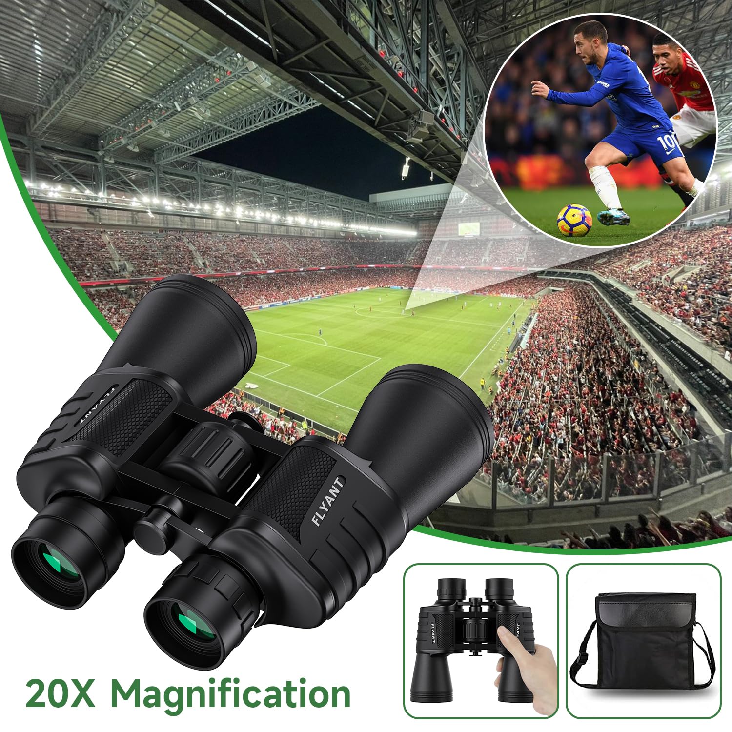 20x50 High Powered Binoculars for Adults, Waterproof Compact Binoculars with Low Light Vision for Bird Watching Hunting Camping Travel Cruise Hiking Sports Stargazing, Christmas Birthday Gifts for Men - Image 2