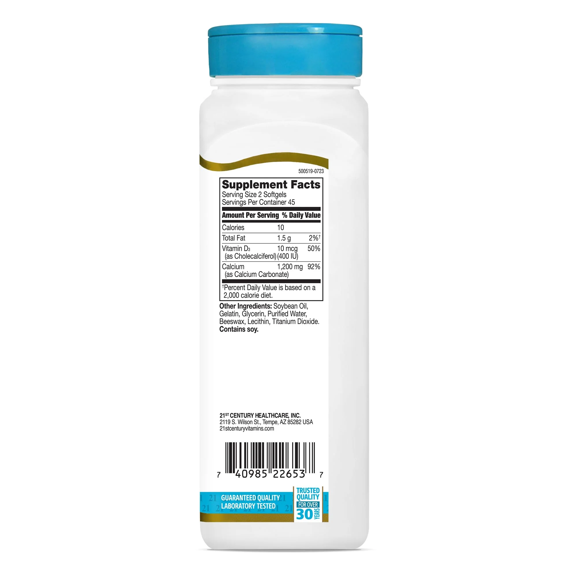 21st Century Calcium Plus D3 Liquid Filled Softgel, 1200 mg, 90 Count (Pack of 2) - Image 2