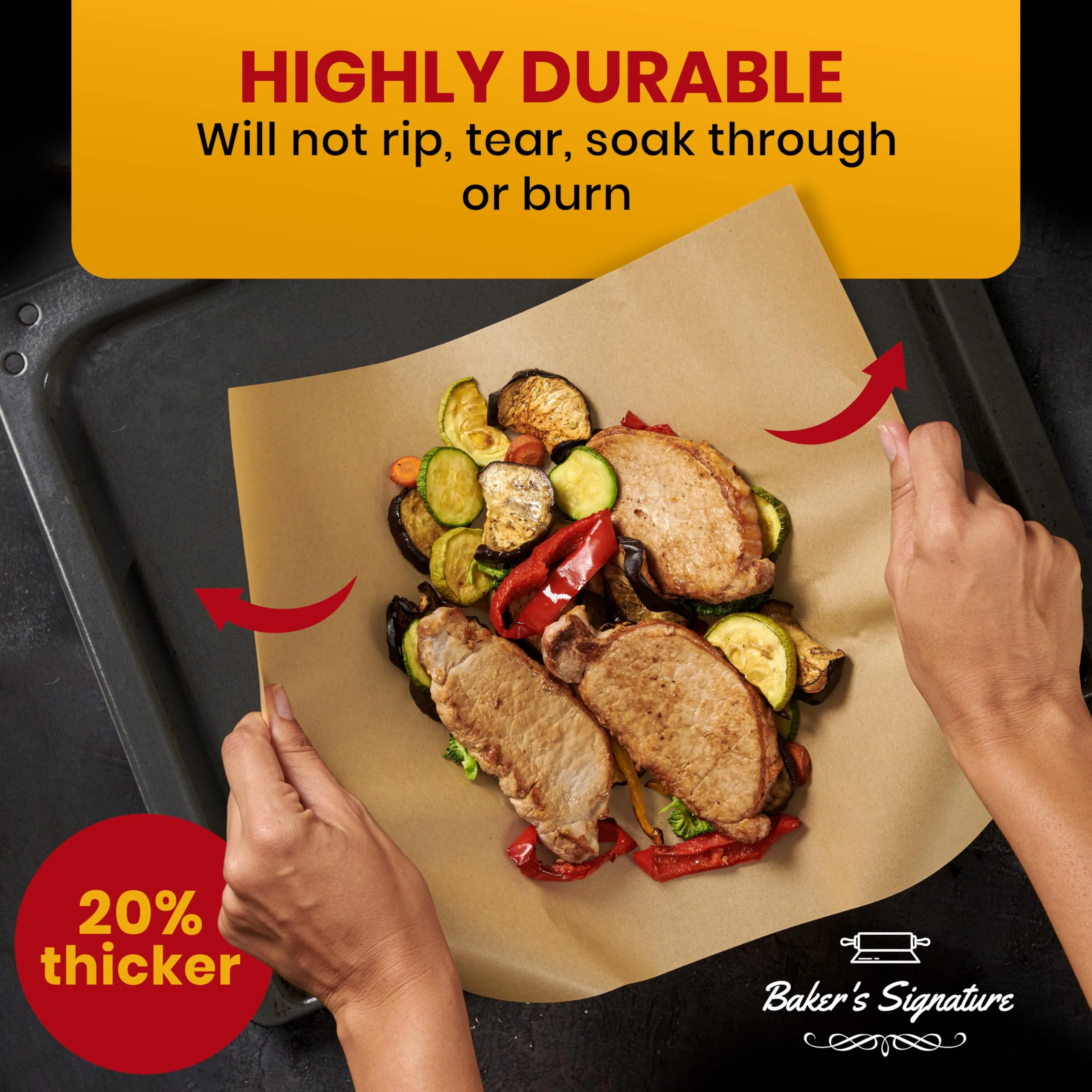 220 PCS Parchment Paper Baking Sheets, 12x16 Inches by Baker's Signature | Precut Non-Stick & Unbleached - Will Not Curl or Burn, Non-Toxic & Comes in Convenient Packaging - Image 5