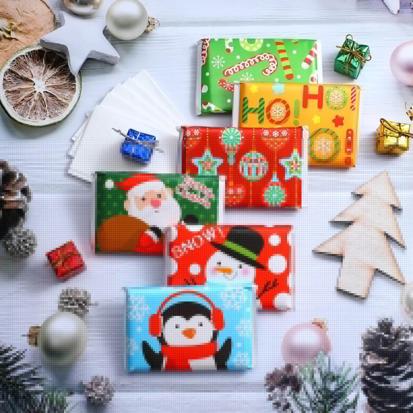 24 Packs Travel Size Tissue Pocket Slim Pack Facial 3 Ply Wallet Size Pocket Tissues for Travel Wedding Party Favors, 6 Styles(Snowman) - Image 5