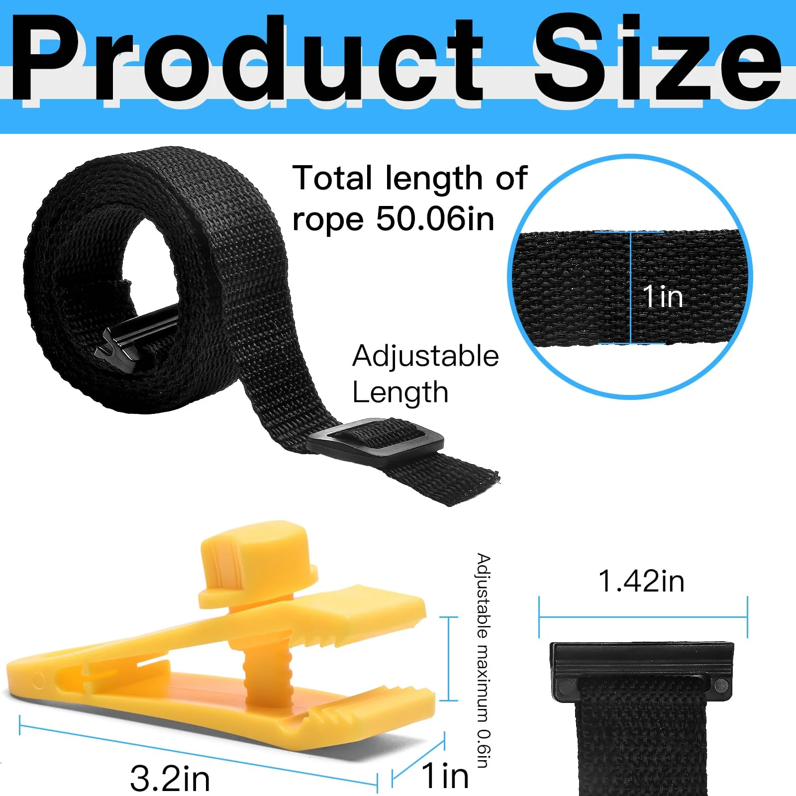 24 Pcs Pool Solar Cover Reel Attachment Kit, Solar Cover Reel Blanket Straps and Clips for Universal Inground Swimming Pool (Yellow, Straps) - Image 8