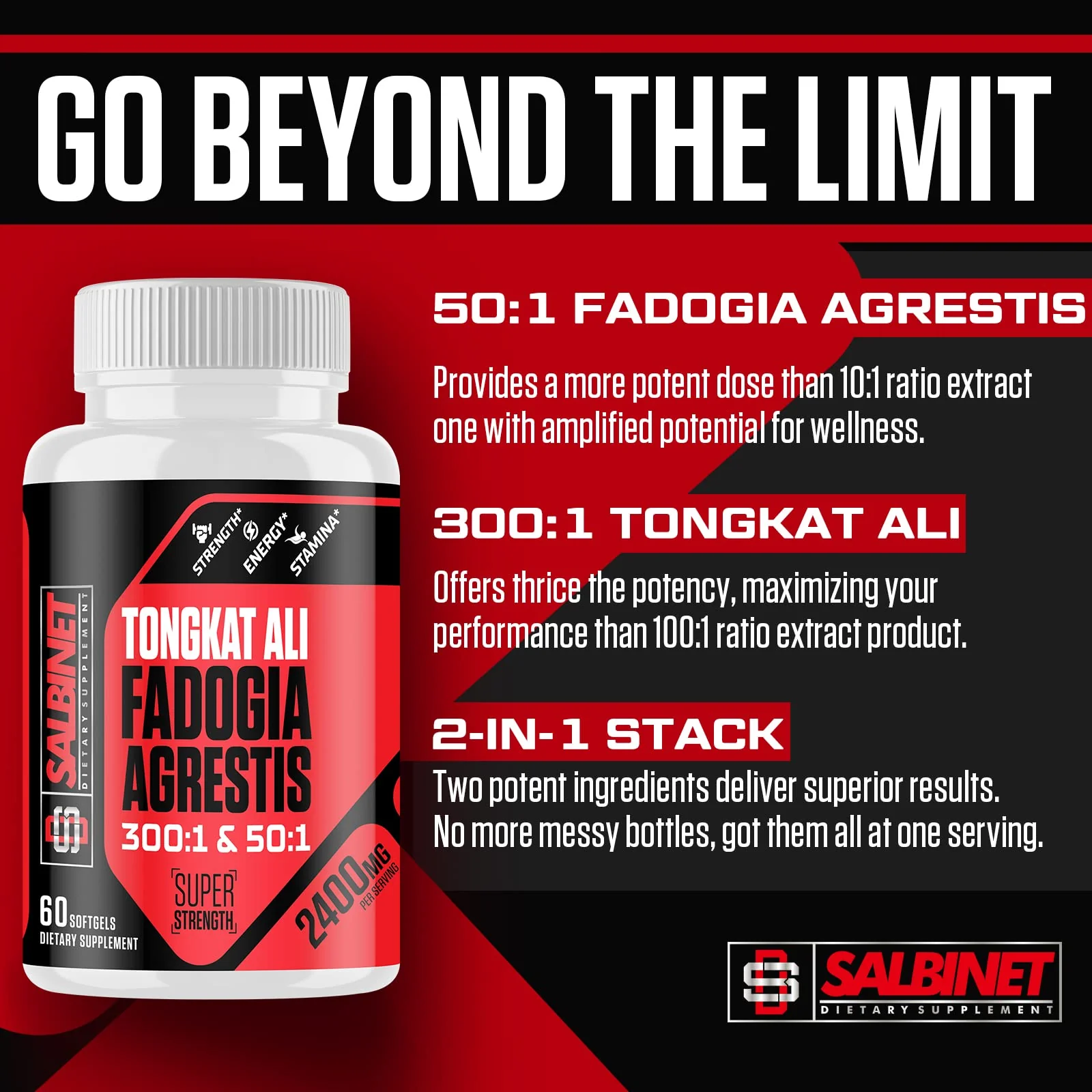 2400mg Fadogia Agrestis Tongkat Ali Supplements - Third Party Tested - 1400mg Fadogia Agrestis & 1000mg Tongkat Ali, Maximum Strength, Muscle Mass & Athletic Performance, 4 Packs - Image 5