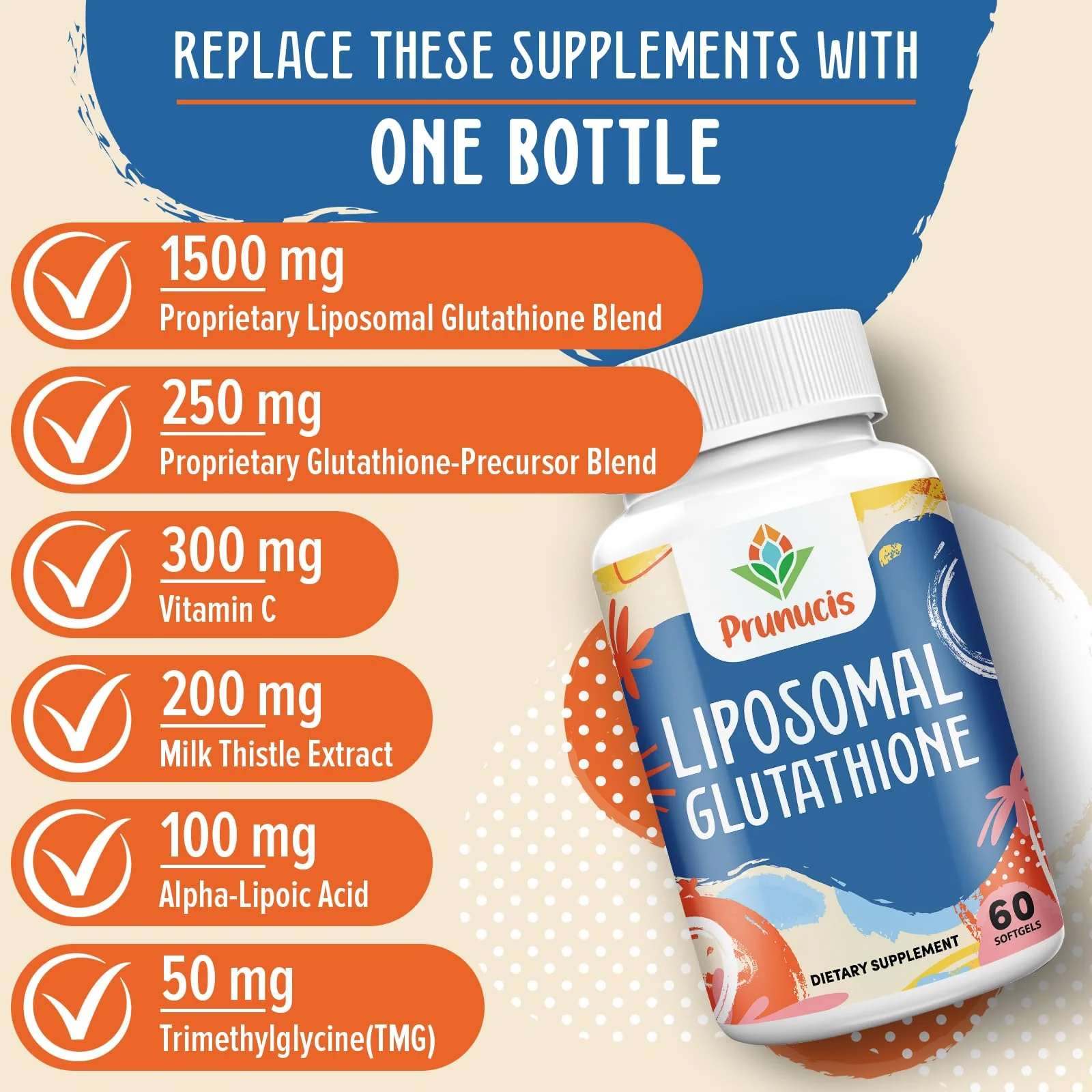 2400MG Liposomal Glutathione, with Vitamin C, Milk Thistle & Alpha-Lipoic Acid, Master Antioxidants, Pure Reduced L-Glutathione - Immune System, Cell Repair, Energy, High Absorption, 60 Softgels - Image 4