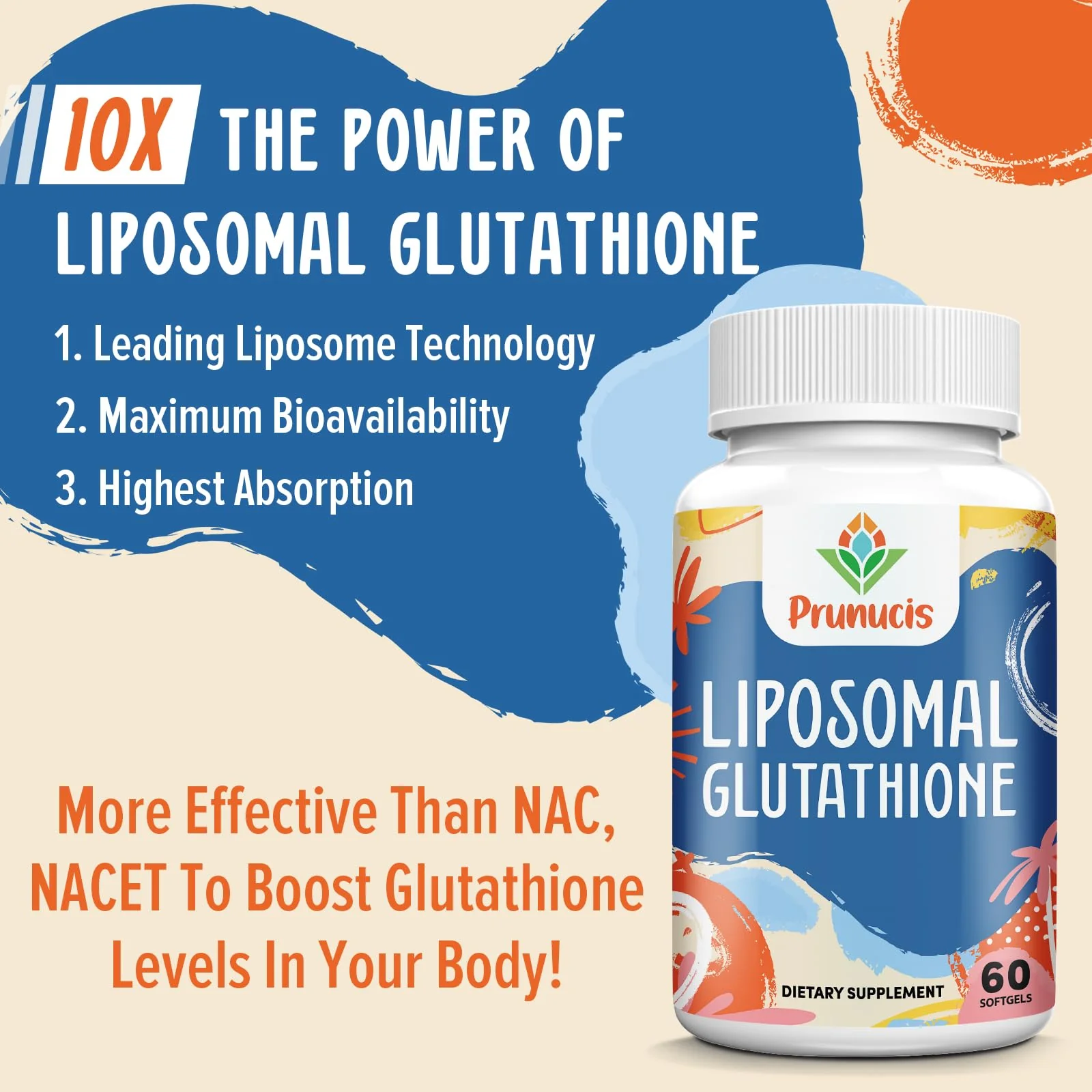 2400MG Liposomal Glutathione, with Vitamin C, Milk Thistle & Alpha-Lipoic Acid, Master Antioxidants, Pure Reduced L-Glutathione - Immune System, Cell Repair, Energy, High Absorption, 60 Softgels - Image 5