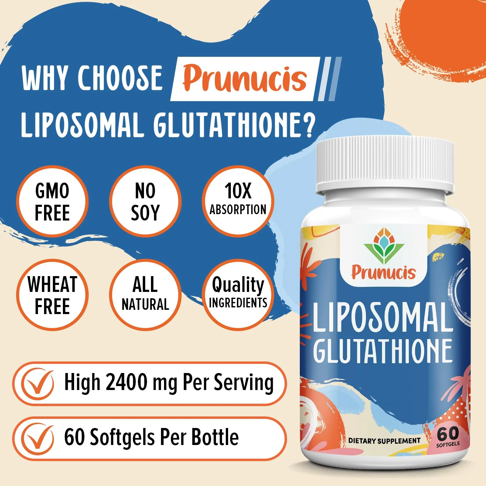 2400MG Liposomal Glutathione, with Vitamin C, Milk Thistle & Alpha-Lipoic Acid, Master Antioxidants, Pure Reduced L-Glutathione - Immune System, Cell Repair, Energy, High Absorption, 60 Softgels - Image 6