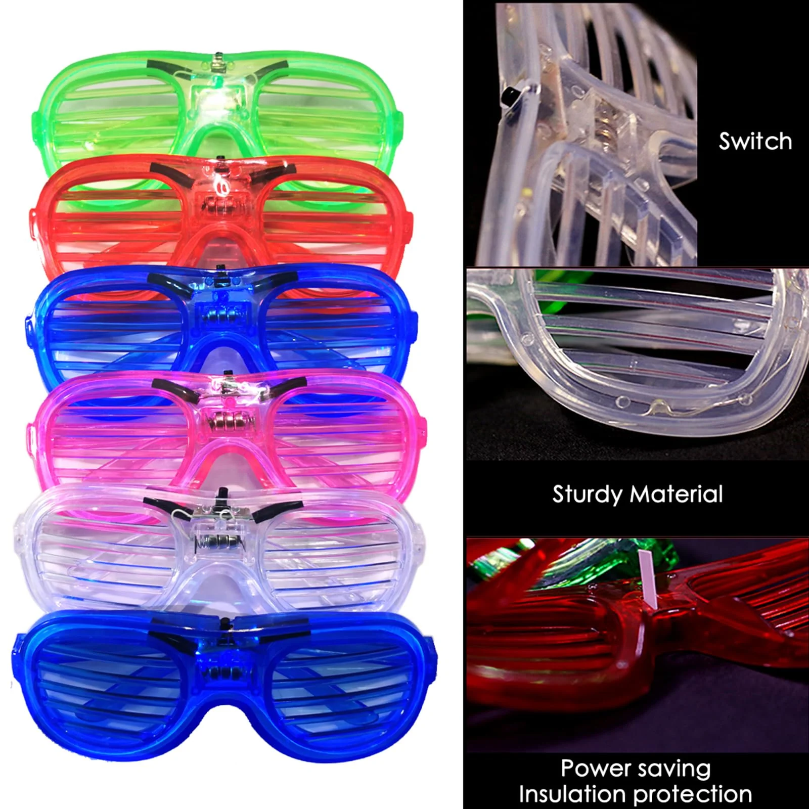 25 Packs LED Glasses 5 Neon Colors glow in the dark party supplies Favor for Kids Adult Glow sticks Light Up Glasses fit Holiday Birthday Valentine's Day and Halloween Party Supplies Cosplay Christmas - Image 2