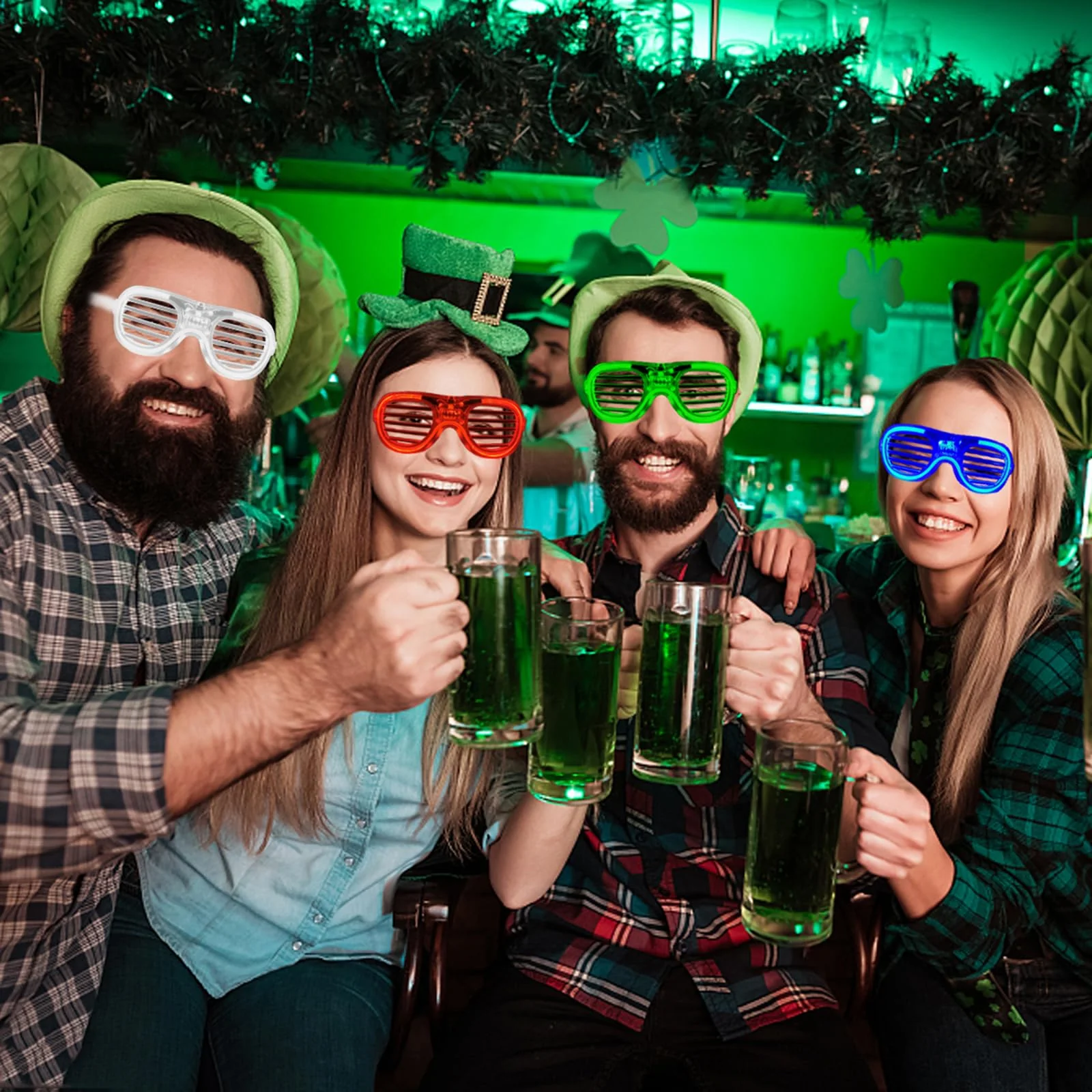 25 Packs LED Glasses 5 Neon Colors glow in the dark party supplies Favor for Kids Adult Glow sticks Light Up Glasses fit Holiday Birthday Valentine's Day and Halloween Party Supplies Cosplay Christmas - Image 5