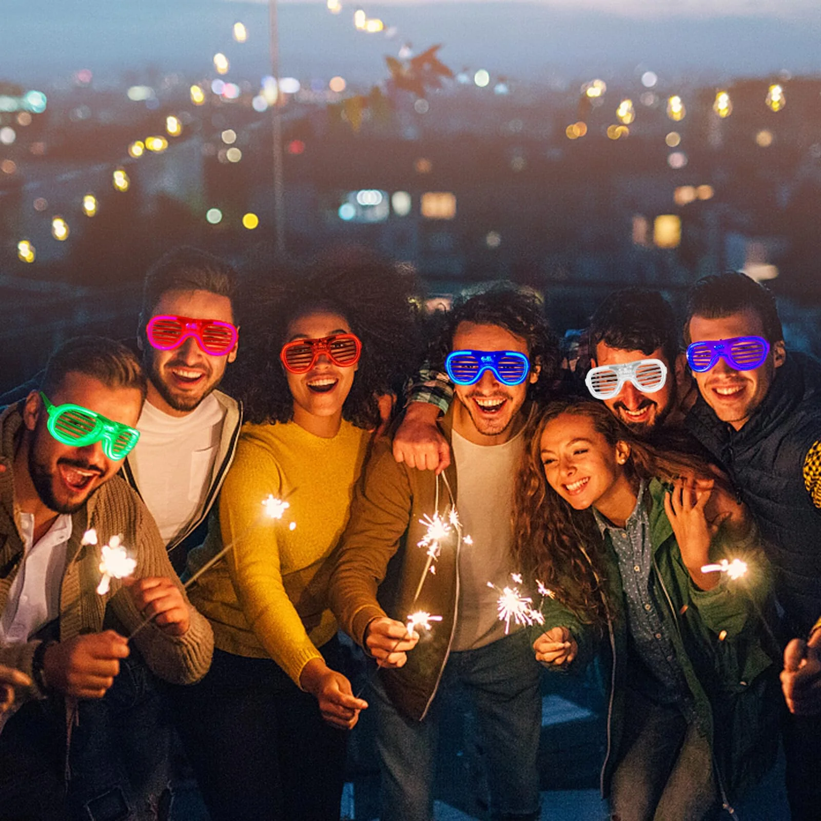 25 Packs LED Glasses 5 Neon Colors glow in the dark party supplies Favor for Kids Adult Glow sticks Light Up Glasses fit Holiday Birthday Valentine's Day and Halloween Party Supplies Cosplay Christmas - Image 6