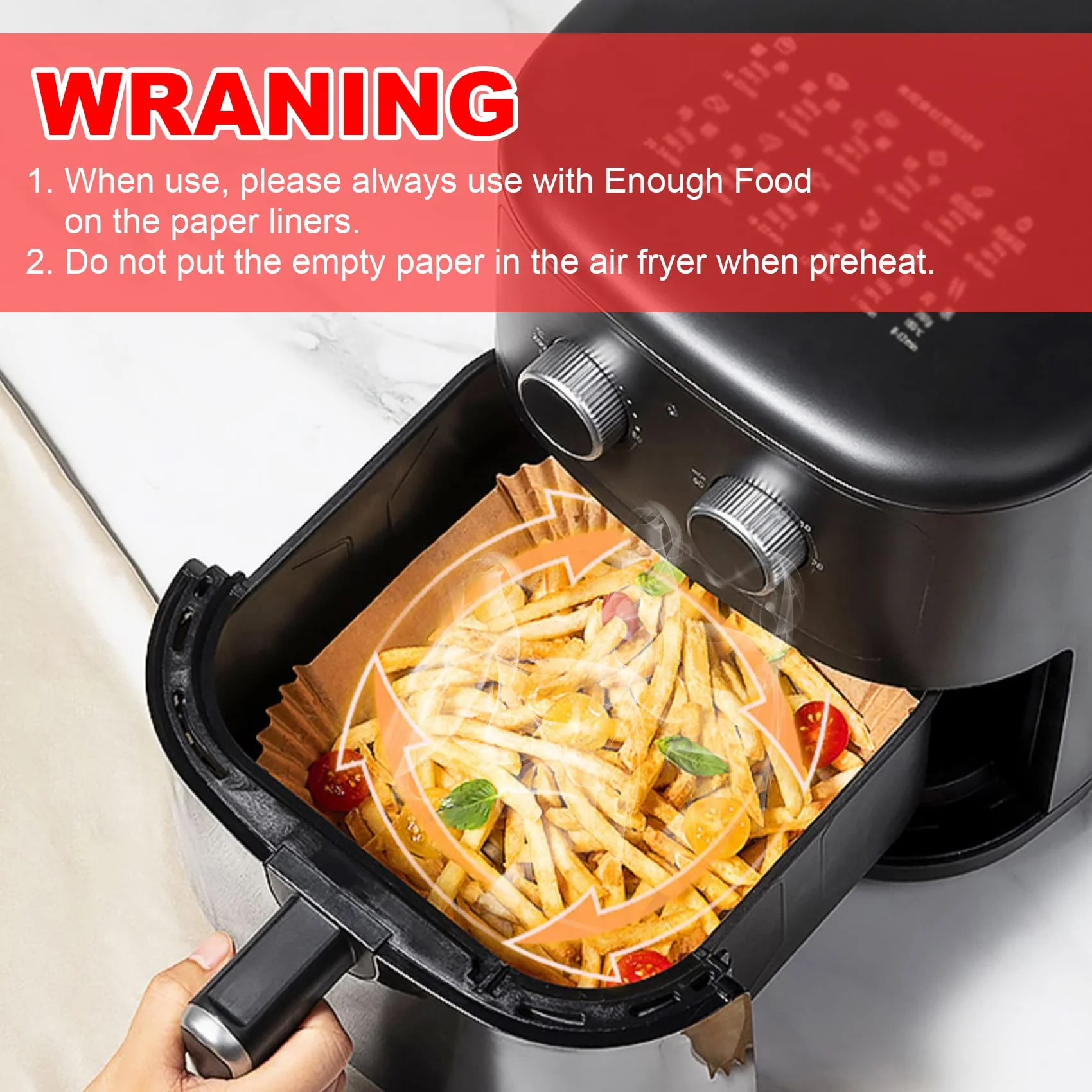 250 Pcs 8" Square Air Fryer Liners Disposable, Unbleached Parchment Paper Liners for Airfryer Basket, Non-Stick & Leakproof Baking Paper for Oven Roasting - Image 2