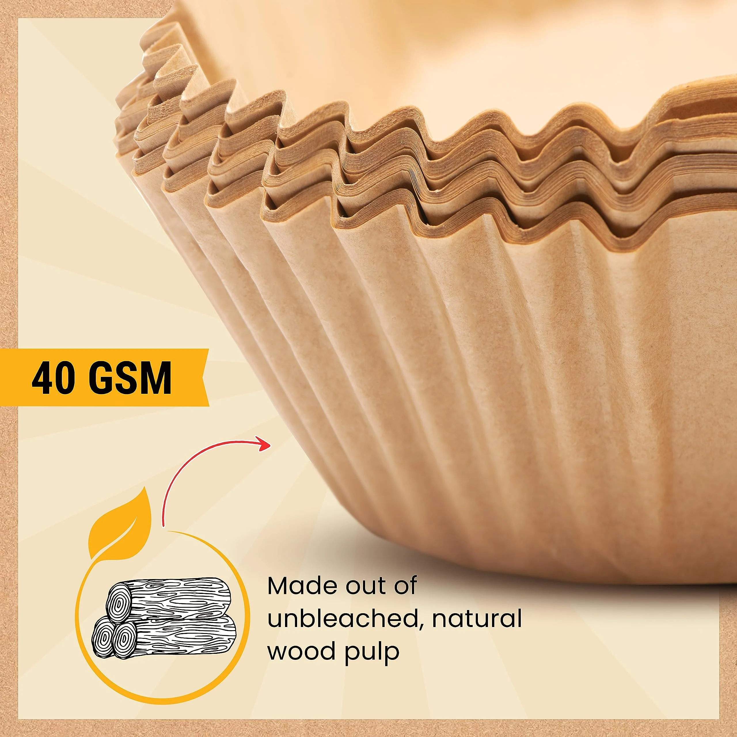 250 pcs Air Fryer Liners, Disposable Airfryer Paper Liners – Non-Stick and Oil Proof for Easy Cleanup, Great for Oven, Pans & Baking – 8” Square for 5-8 qt Basket by Baker's Signature - Image 4