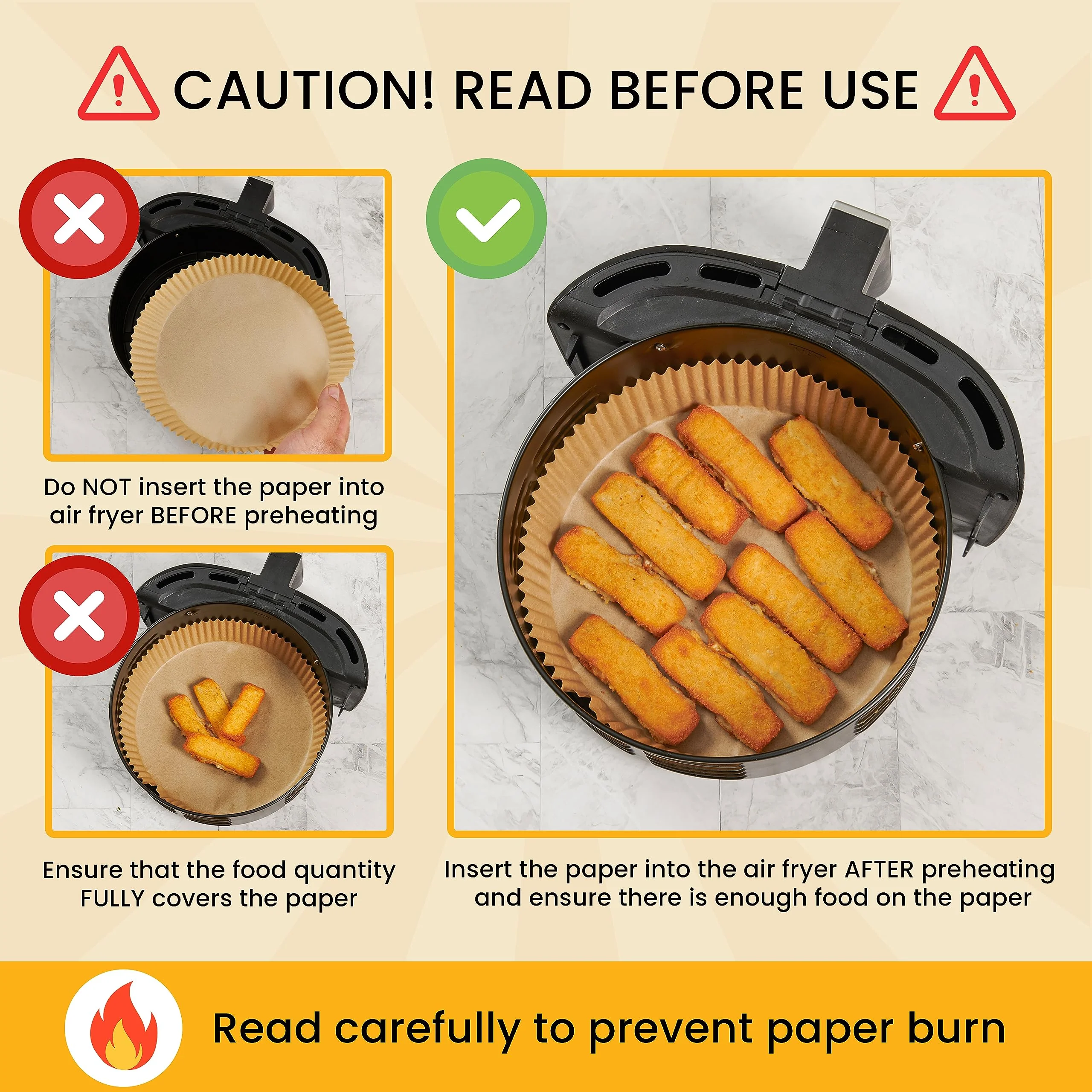 250 pcs Air Fryer Liners for Ninja, Round Disposable Airfryer Paper Liners – Non-Stick and Oil Proof for Easy Cleanup, Great for Oven, Pans & Baking – 8 Inch for 5-8 qt Basket - Image 3