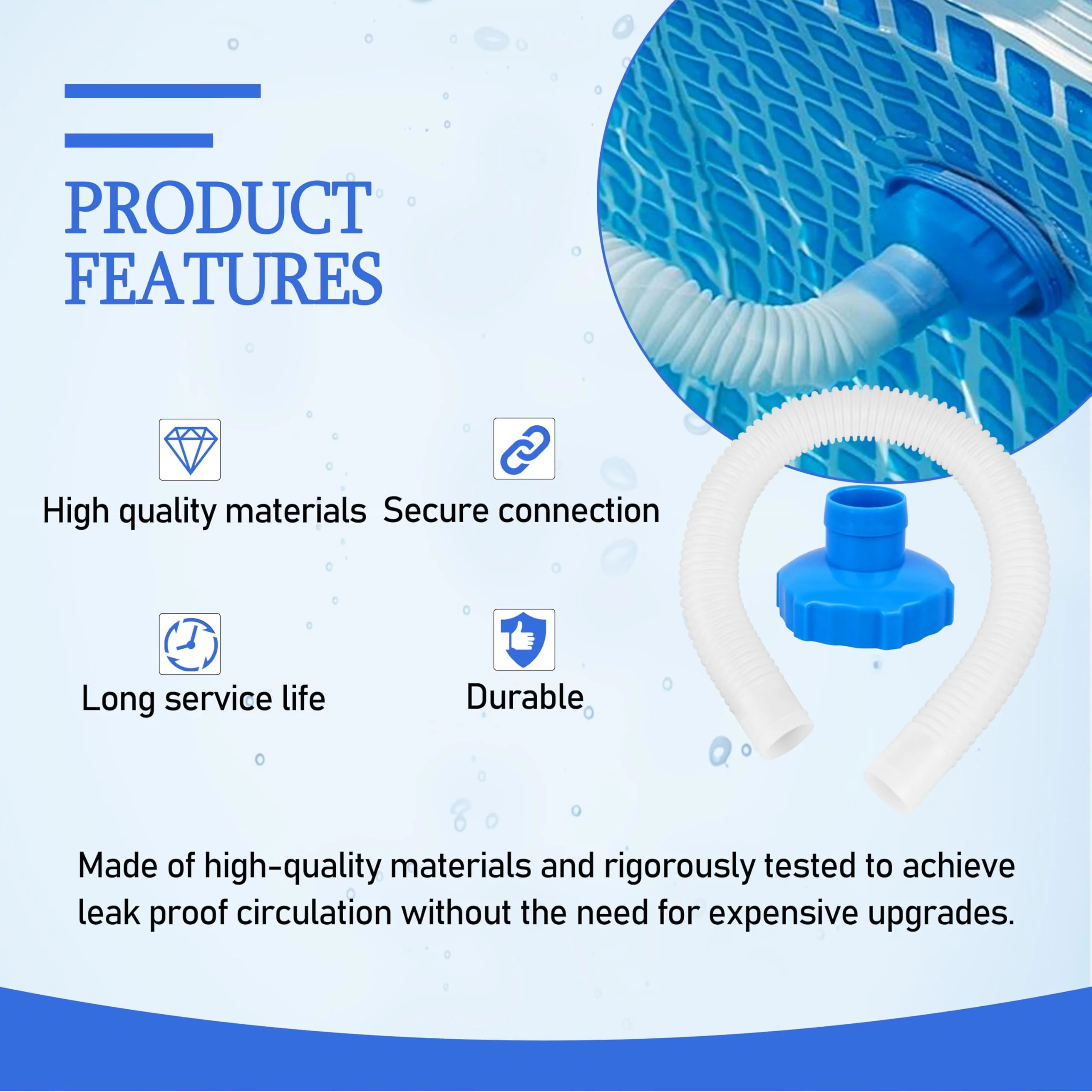 25016 Pool Skimmer Hose & Adapter B Replacement Set – Universal Fit for Intex Above Ground Pools | Leak-Proof Connections - Image 4