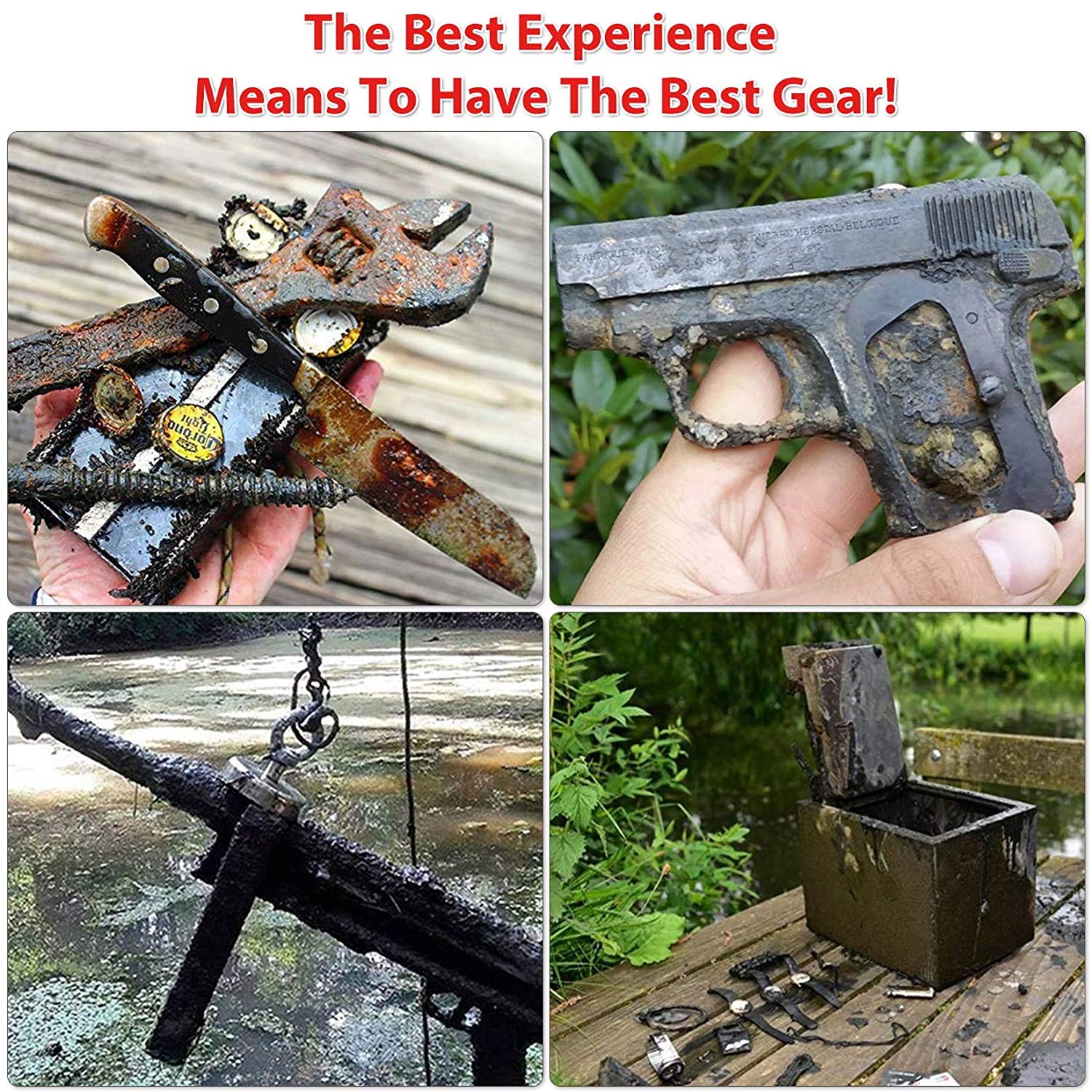 2625 lbs Fish Magnets Kit, Double Sided Magnet Fishing Kit with Rope, Super Strong Fishing Magnet for Retrieving Items in River, Lake, Beach, Lawn, 4.57" Diameter - Image 5