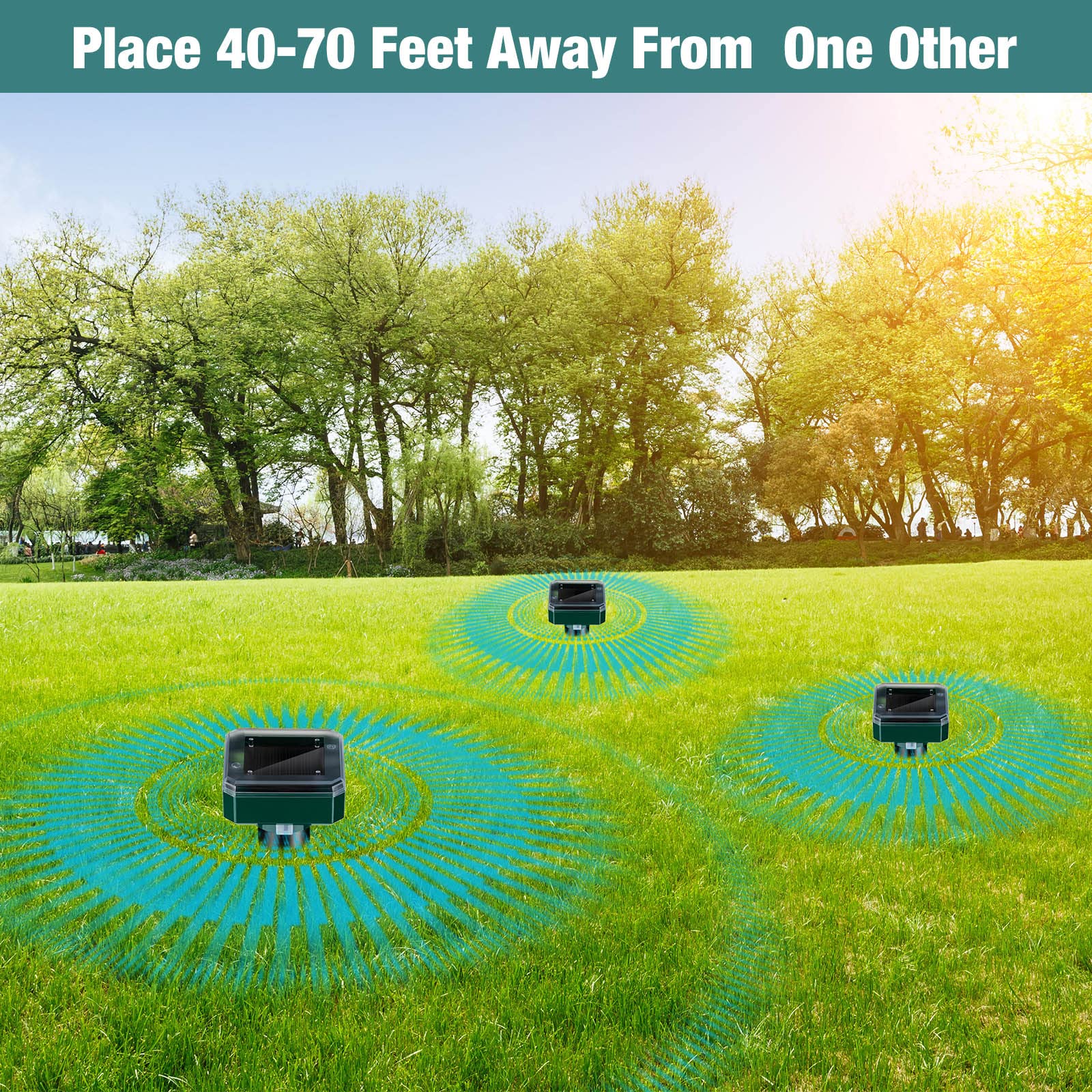 28 Pieces Solar Mole Repellent Ultrasonic Outdoor Gopher Deterrent Spikes for Garden Yard Lawn Waterproof Solar Powered Repeller for Groundhogs, Voles, Snakes and Other Burrowing Animals (Square) - Image 6