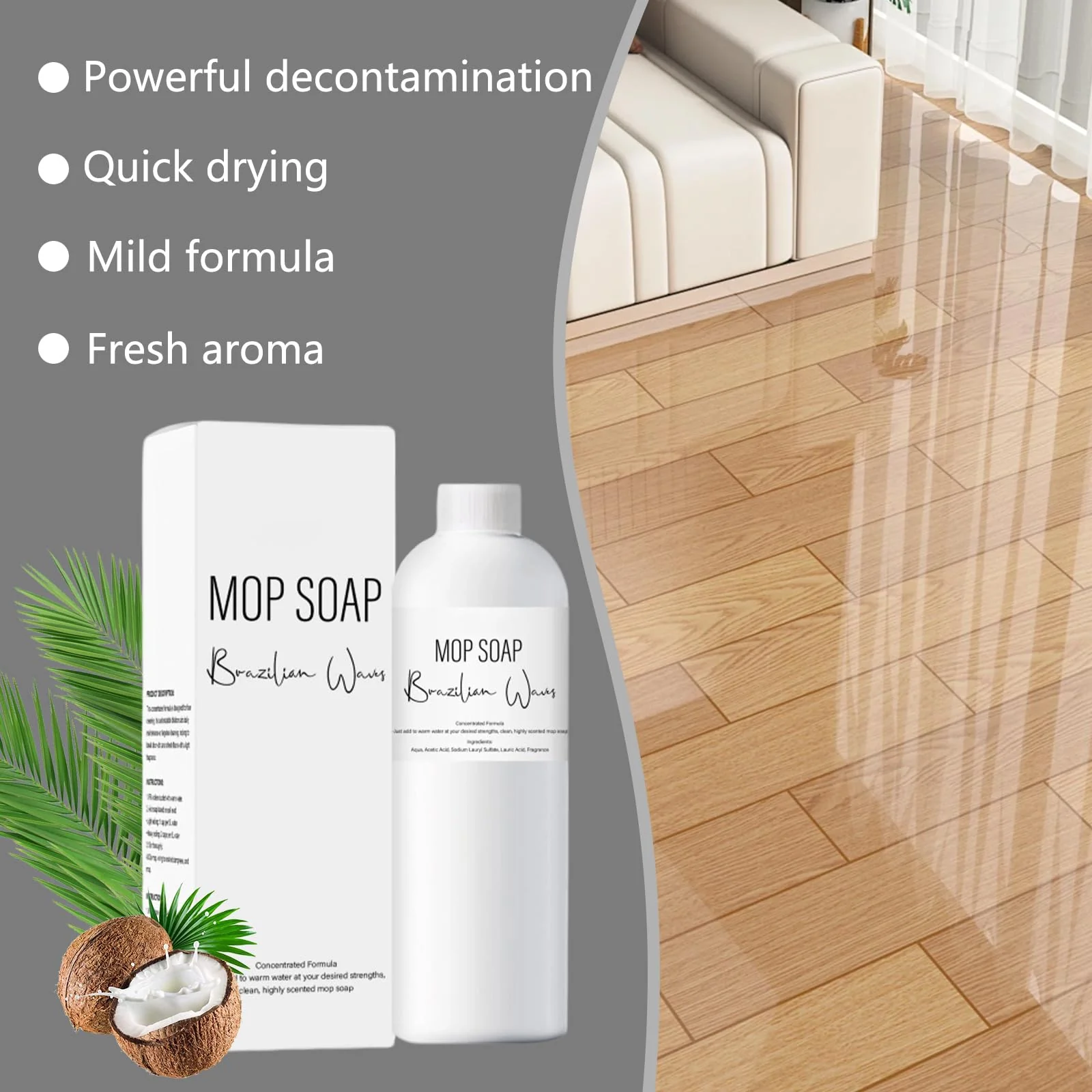 2Pcs 2026 New Brazilian Waves Mop Soap, Mop Soap For Floor Cleaning, MopSoap Brazilian Wave, Leaves a Luxury Lasting Scent, Multipurpose MopSoap For Home Cleaning (2 * 120ML) - Image 4