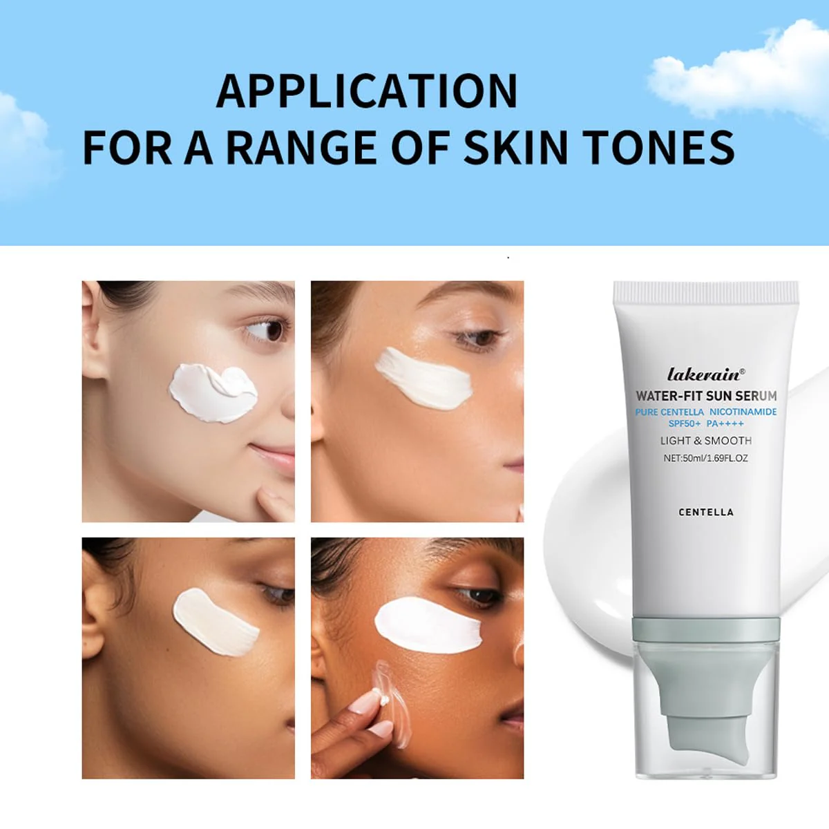2PCS Centella Sunscreen SPF 50,Face Sun Screen Long-Lasting Protection,Madagascar Sunscreen,NO White Cast - Dry Oily Skincare (Blue) - Image 2