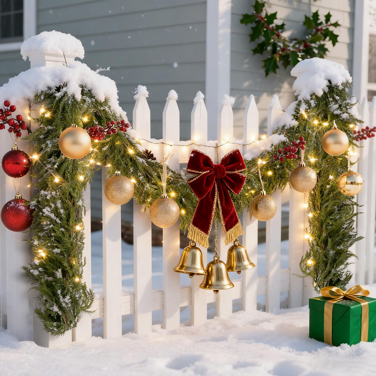 2Pcs Christmas Norfolk Pine Garlands, 6Ft Real Touch Artificial Faux Winter Dense Greenery Garland for Table Mantle Fireplace Wall Fence Stair Window Xmas Wreath Indoor Outdoor Holiday Decoration - Image 6