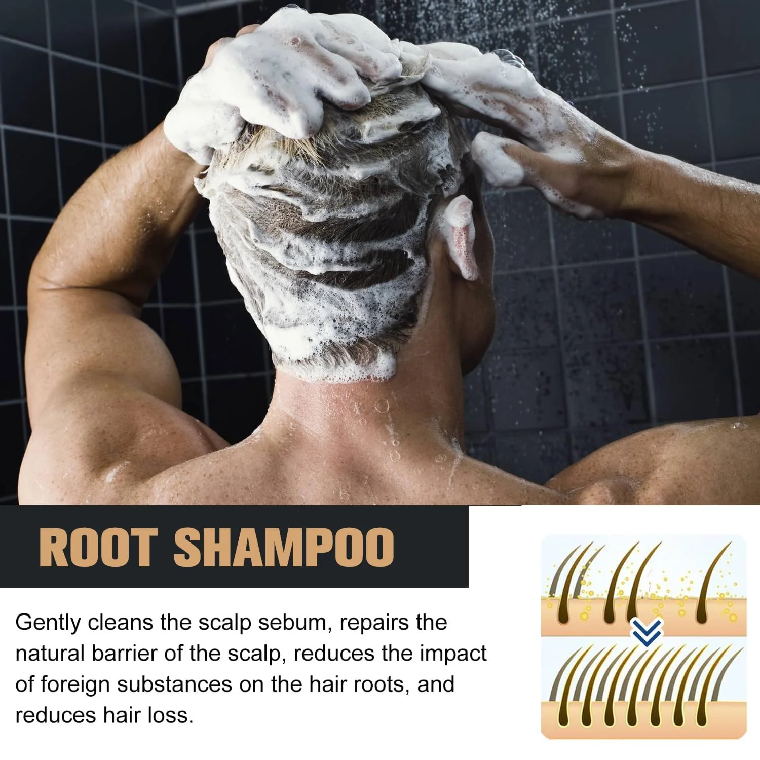 2PCS Root Activator Shampoo, Hair Growth Root Activator Shampoo, for Smooth and Strong Hair Restoration - Image 6