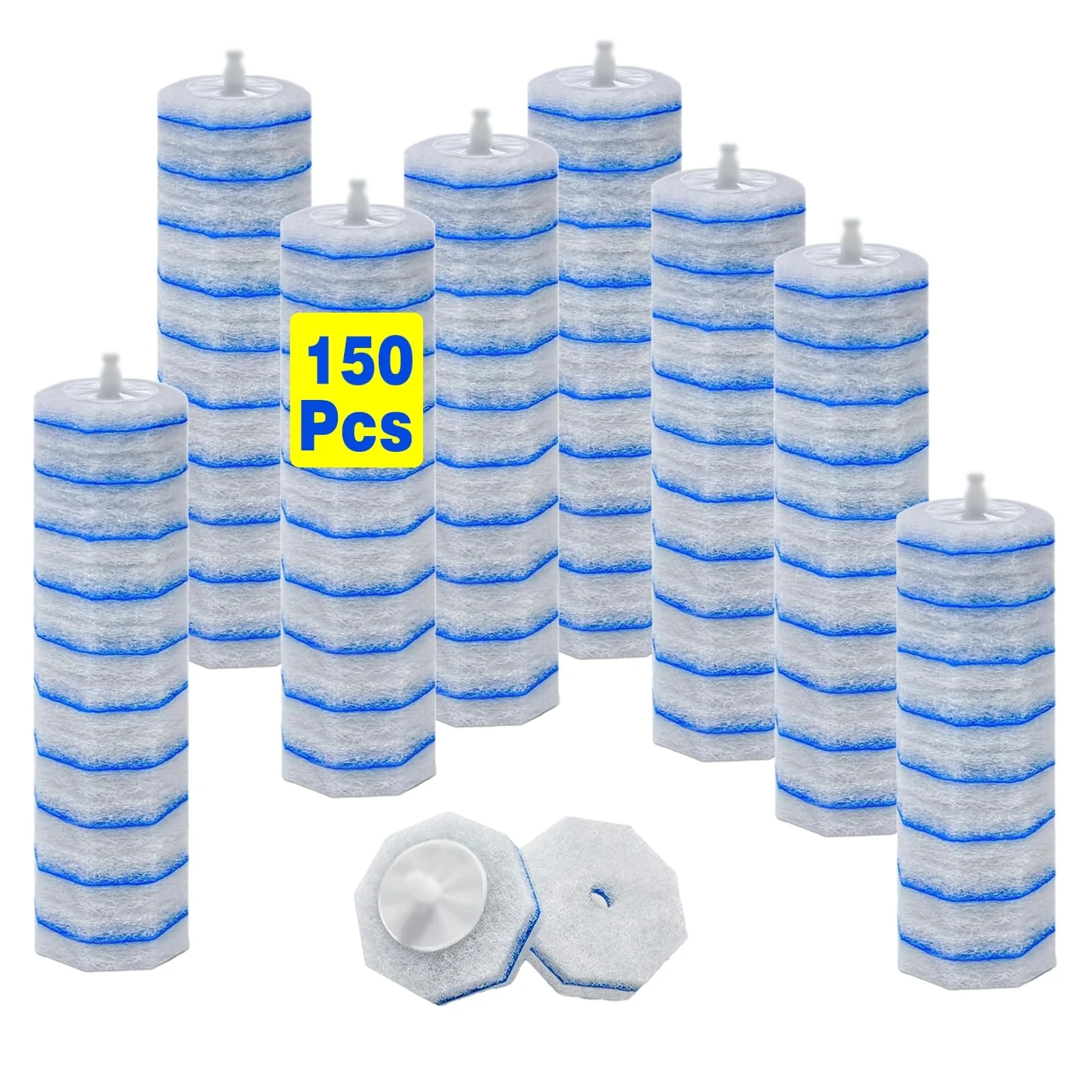 2X Cleaning Power Upgrade Formula Toilet Wand Refills, Fits for Clorox Wand,150 Count Disposable Toilet Bowl Wand Refills - No Falling Apart, Fits Most Brand Toilet Brushes for Bathroom Cleaning