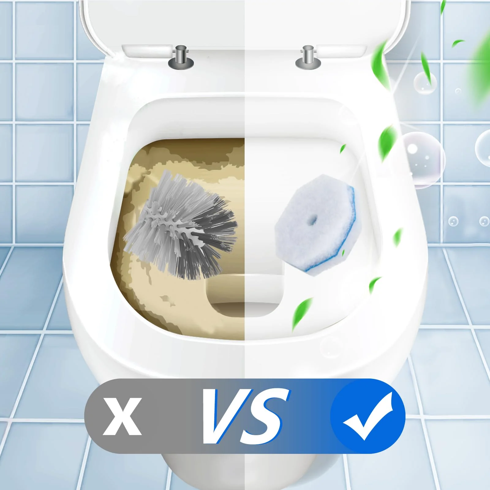 2X Cleaning Power Upgrade Formula Toilet Wand Refills, Fits for Clorox Wand,150 Count Disposable Toilet Bowl Wand Refills - No Falling Apart, Fits Most Brand Toilet Brushes for Bathroom Cleaning - Image 3