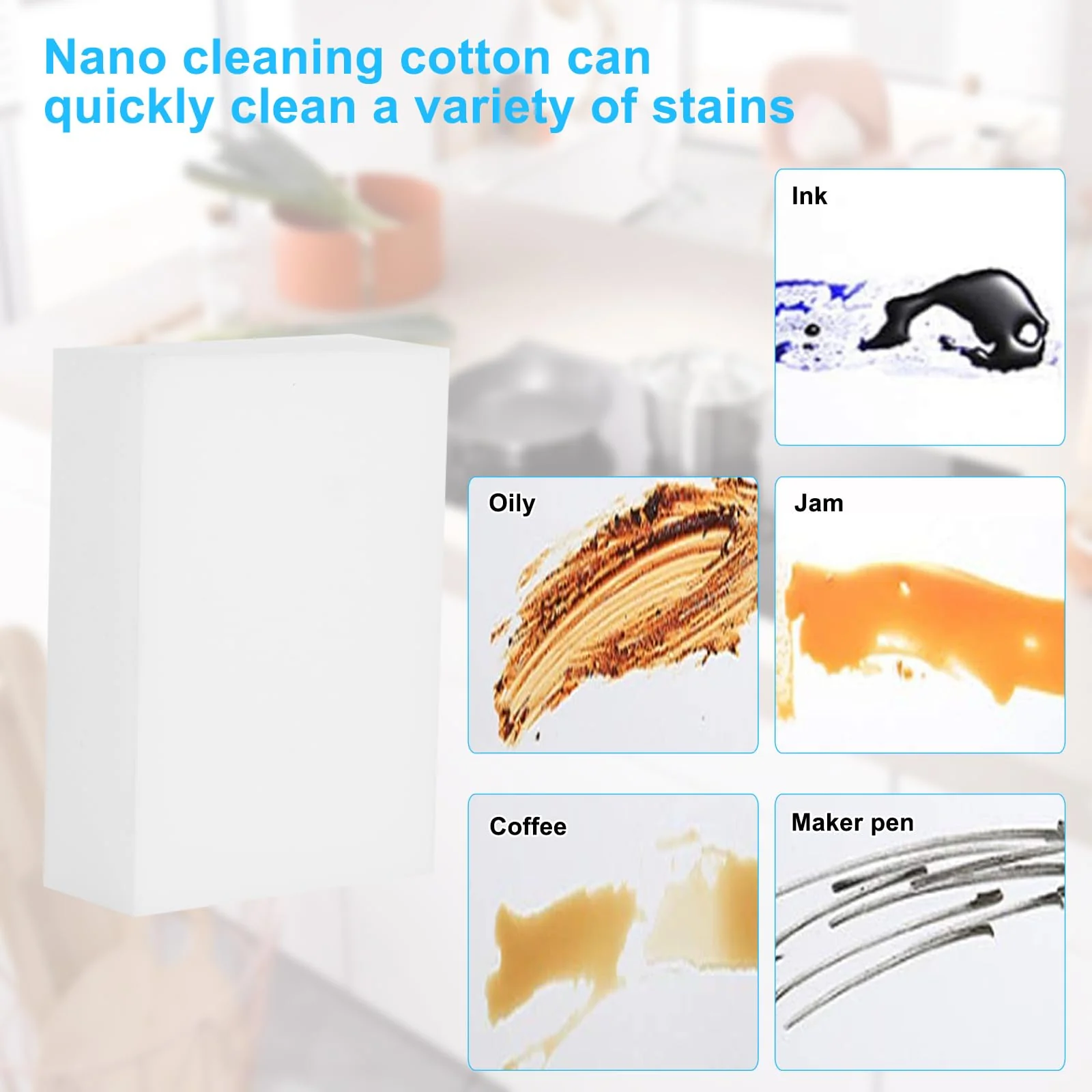 2X Density Magic Sponge Eraser,50 Pack Multi-Functional Household Cleaning Sponge for Furniture,Extra Thick and Long Lasting Melamine Cleaning Sponges for Bathroom,Floor, Wall Cleaner (50) - Image 2
