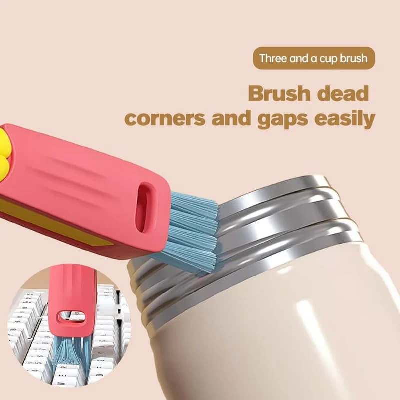 3 in 1 Cup Lid Gap Cleaning Brush, Multifunctional Bottle Brush, Cup Lid Gap Cleaner, Home Kitchen Crevice Cleaning Brush Tools (Green) - Image 3