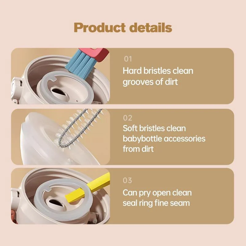 3 in 1 Cup Lid Gap Cleaning Brush, Multifunctional Bottle Brush, Cup Lid Gap Cleaner, Home Kitchen Crevice Cleaning Brush Tools (Green) - Image 5
