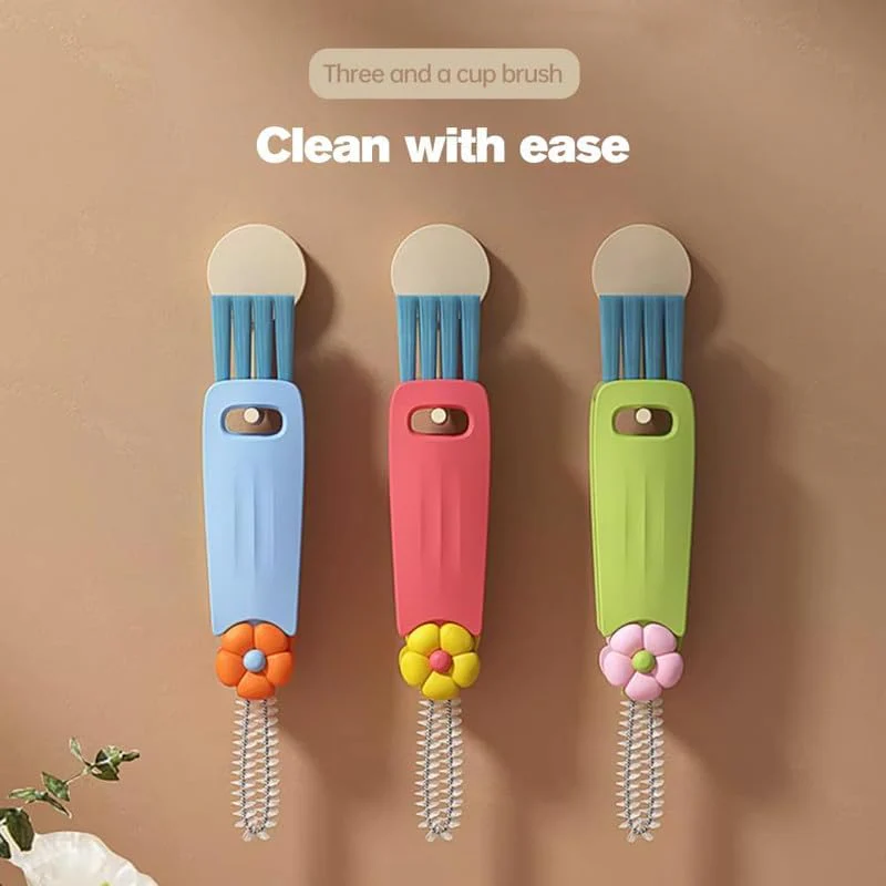 3 in 1 Cup Lid Gap Cleaning Brush, Multifunctional Bottle Brush, Cup Lid Gap Cleaner, Home Kitchen Crevice Cleaning Brush Tools (Green) - Image 6