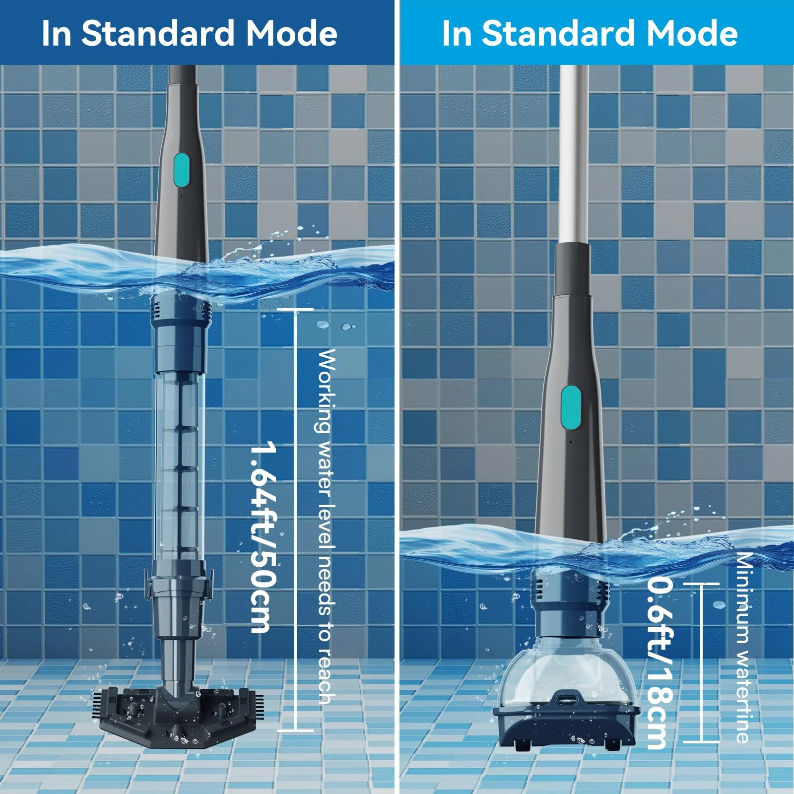 3 in 1 Handheld Spa Hot Tub Vacuum- Cordless Above Ground Pool Cleaner with 3 Brush Heads, 90 Mins Running Time, 13.2 Gallons/Min Powerful Suction, Ideal for Cleaning Debris and Sand Underwater,Black - Image 9