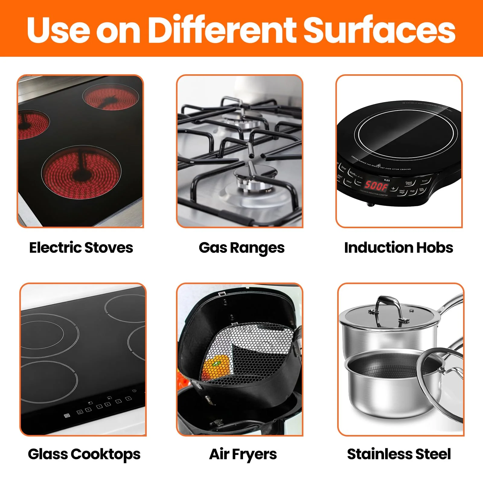 3-in-1 Stove Top Cleaner Kit - Glass Cooktop Cleaner for Ceramic Electric Gas & Induction Stoves - Includes Heavy Duty Scraper and Double-Sided Sponges for Removing Burnt-on Grease, Oil & Grime - Image 2