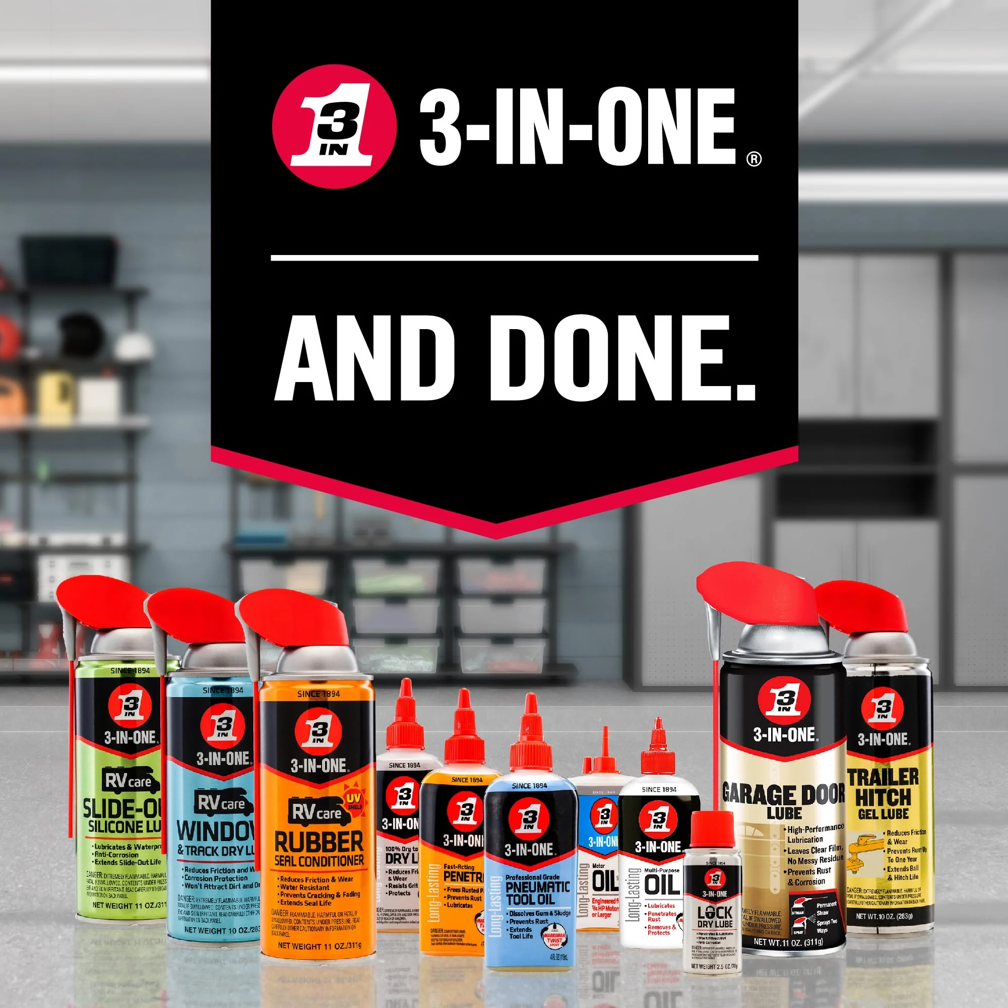 3-IN-ONE RV Care Trio Pack Includes Slide Out Lube 11 oz, Window & Track Lube 10 oz and Rubber Seal Conditioner 11oz. - Image 2