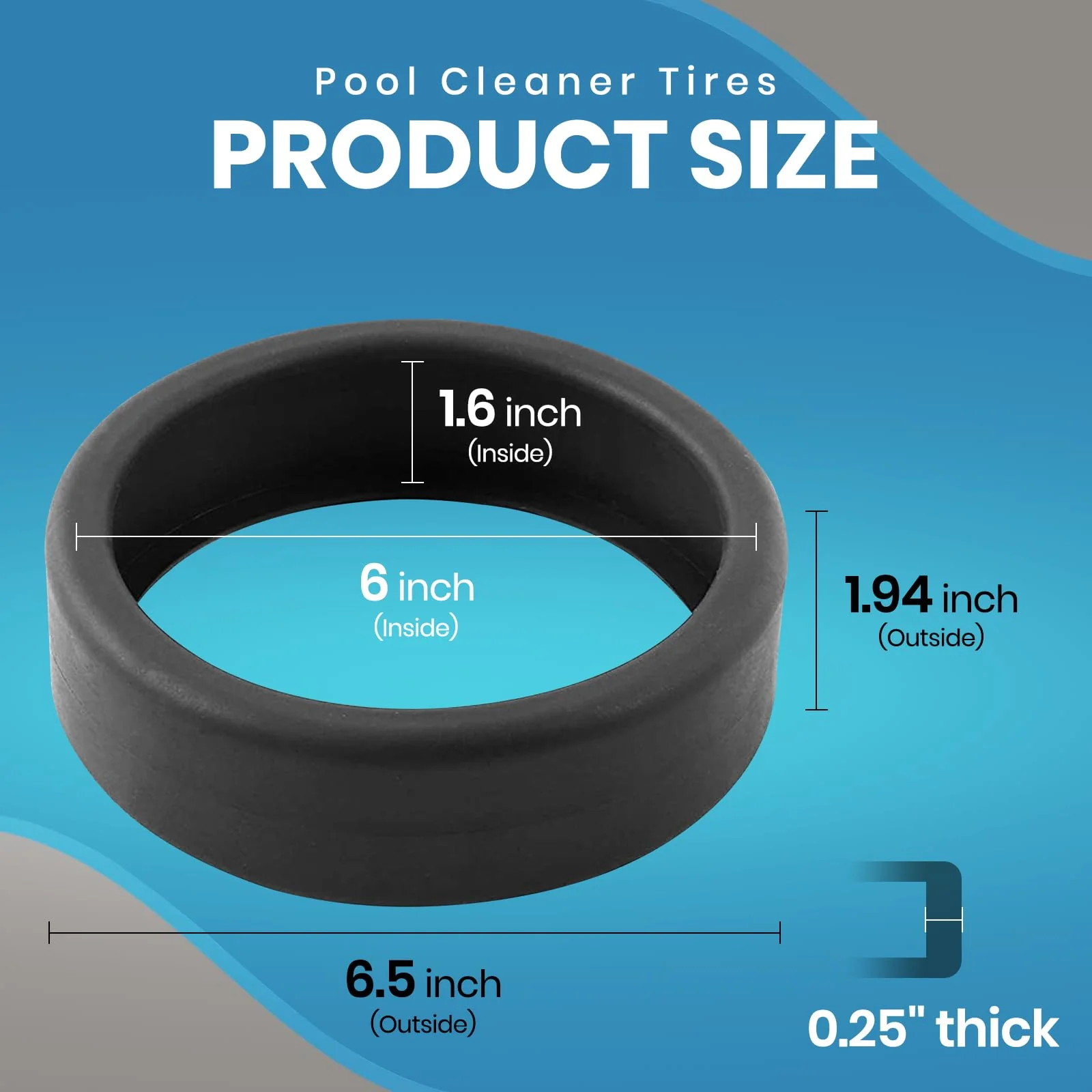 (3-Pack) Calvana Pool Cleaner Tires, 48-232 Replacement Compatible with Zodiac Polaris Black Max, 3900 Sport, 480, and P39 Pool Cleaners, Superior Traction & Durability - Image 7