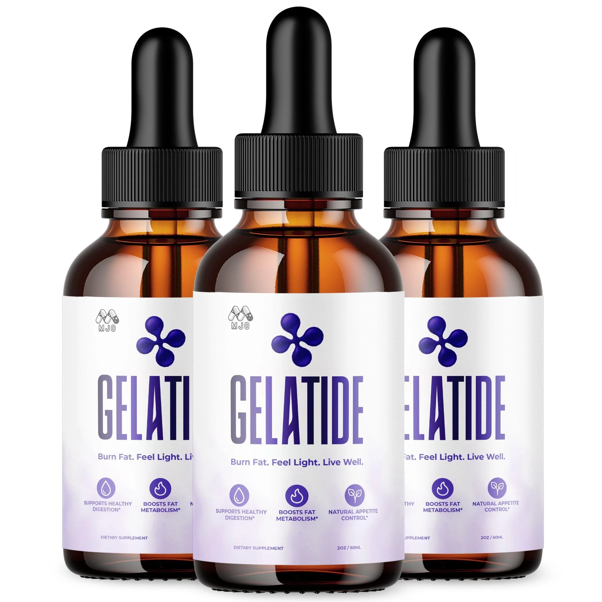 (3 Pack) Gelatide Drops, Official Gelatide Health Support Formula with All Natural Ingredients, Advanced Active Lifestyle Support Supplement Max Strength Vitamin Formula for Women & Men (90 Servings)