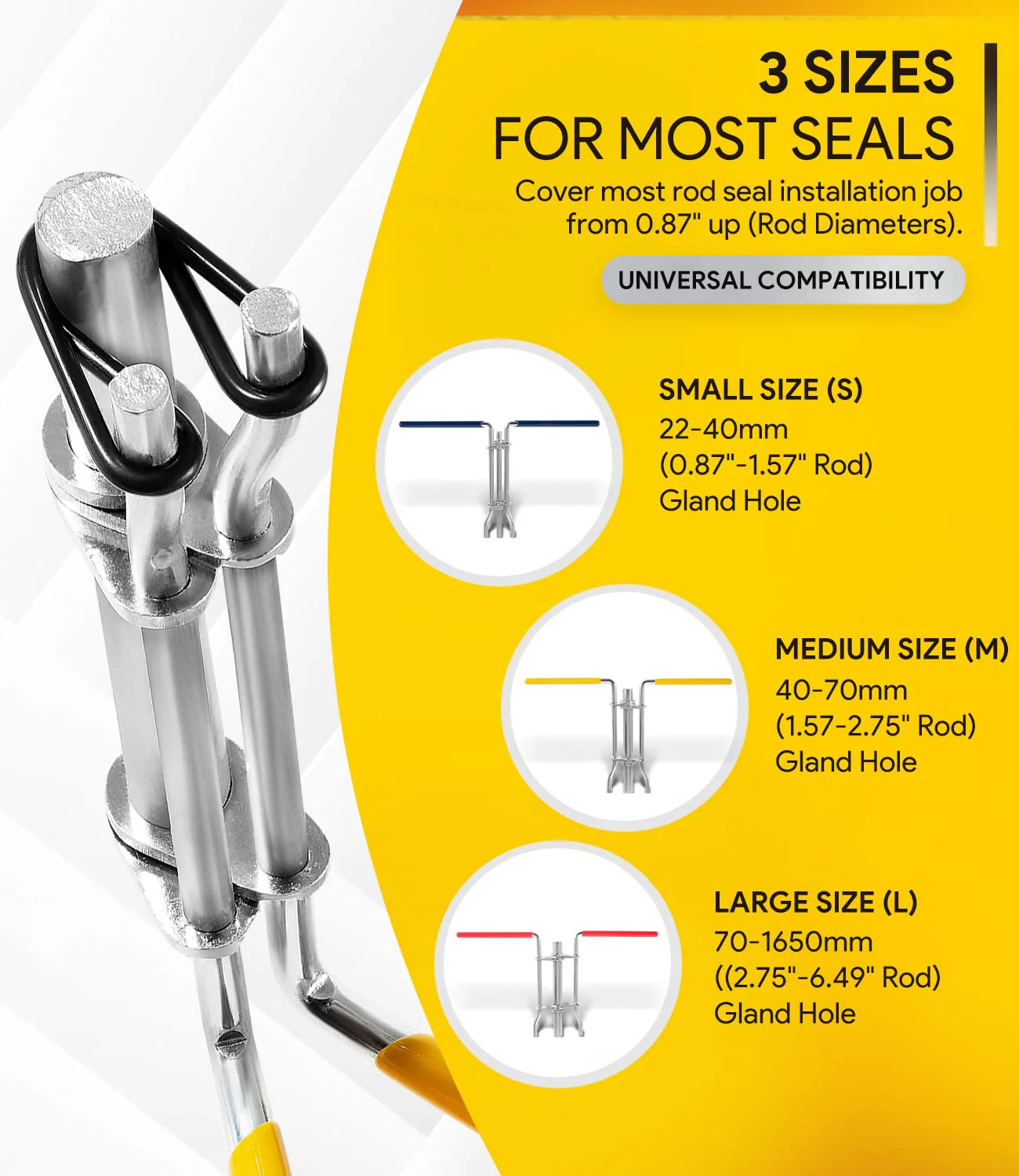 3 Pack Hydraulic Seal Installation Tools & 1266 Adjustable Gland Nut Wrench & 7463 Small Universal Gland Wrench, Hydraulic Cylinder Spanner Wrench Piston Repair Seal Kit, Farm & Construction Equipment - Image 6
