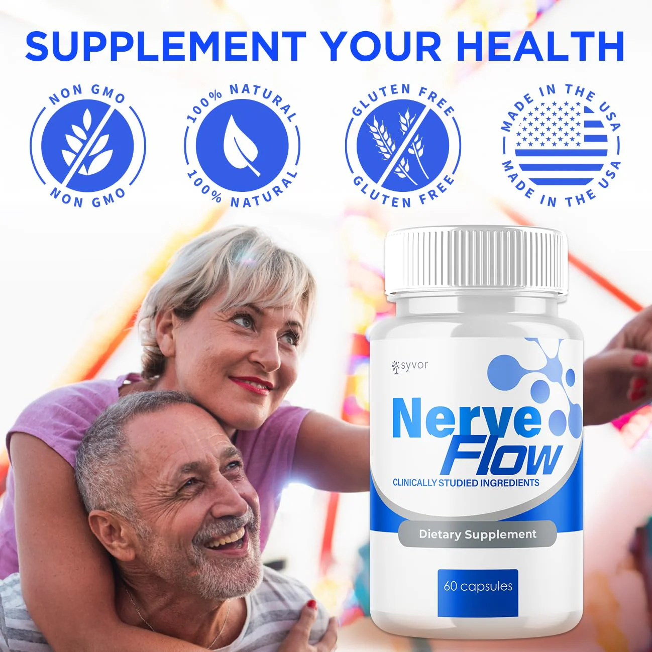 (3 Pack) Nerve Flow Capsules, Official Nerve Flow Pills Made with All Natural Ingredients, Maximum Strength NerveFlow Sciatic Support Supplement with Advanced Vitamins for Women & Men (180 Capsules) - Image 4