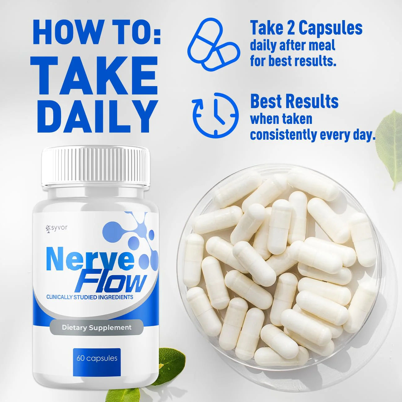 (3 Pack) Nerve Flow Capsules, Official Nerve Flow Pills Made with All Natural Ingredients, Maximum Strength NerveFlow Sciatic Support Supplement with Advanced Vitamins for Women & Men (180 Capsules) - Image 5