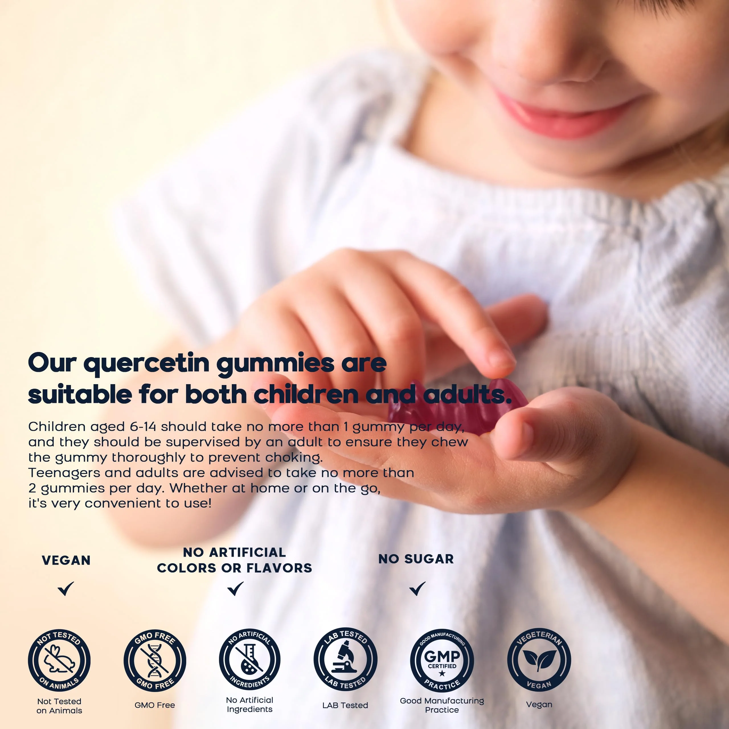 (3 Pack) Quercetin Gummies with Bromelain Zinc Elderberry Vitamin C D3 K2, Quercetin 1000mg Supplement with Bromelain 500mg for Cardiovascular, Immune System & Allergy, Vegan Gummy for Adult & Kid - Image 2