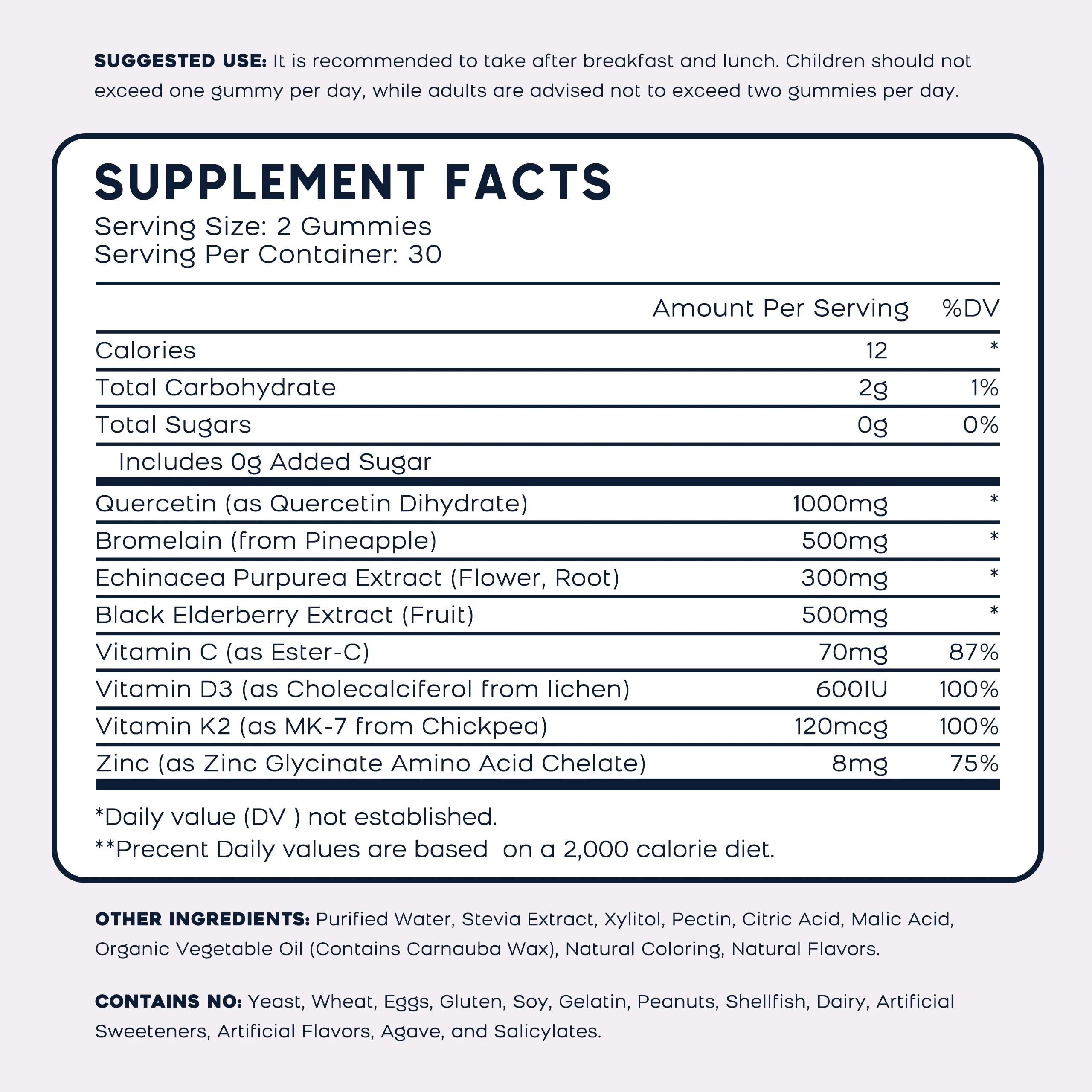 (3 Pack) Quercetin Gummies with Bromelain Zinc Elderberry Vitamin C D3 K2, Quercetin 1000mg Supplement with Bromelain 500mg for Cardiovascular, Immune System & Allergy, Vegan Gummy for Adult & Kid - Image 5