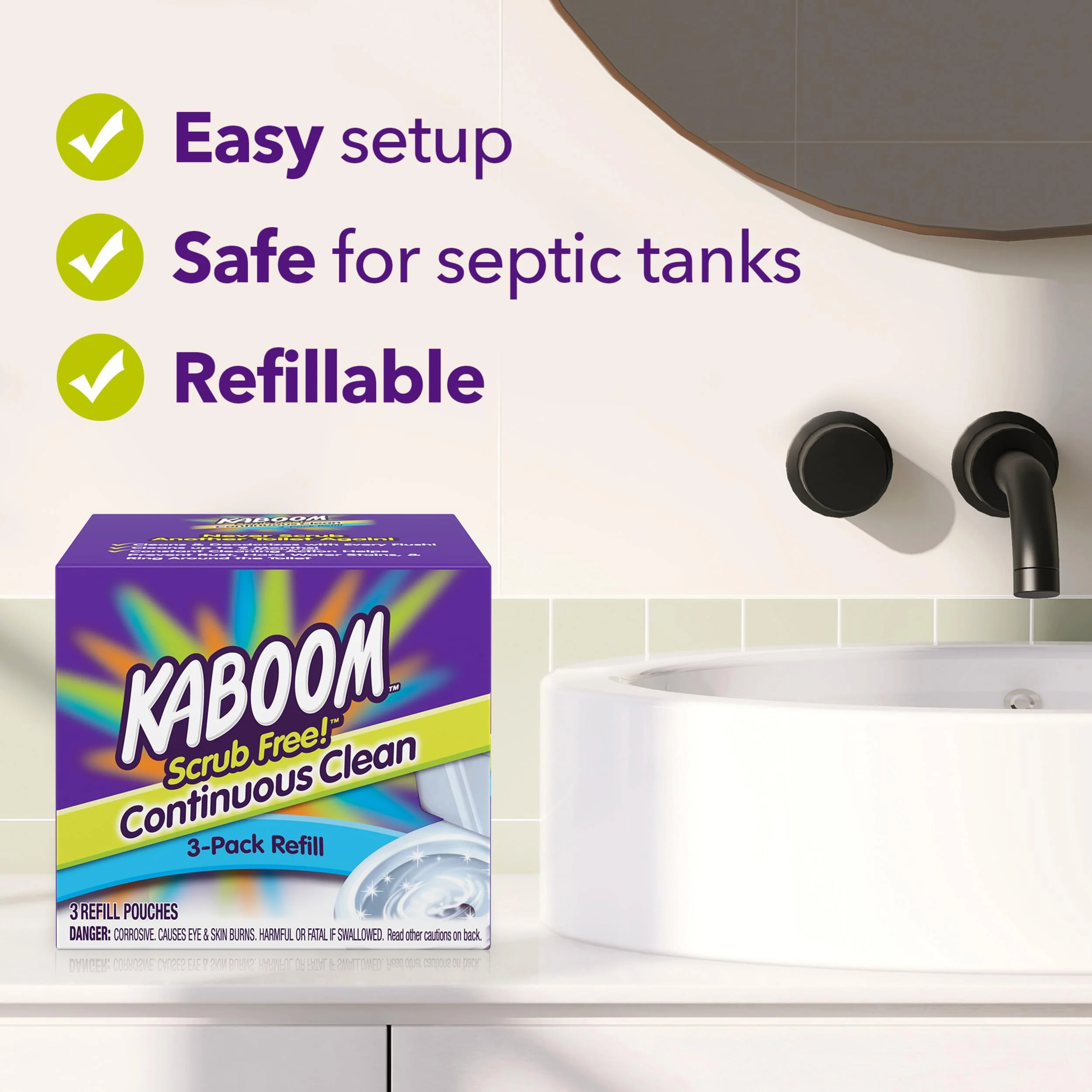 3-Pack Refill – Kaboom Scrub Free! Continuous Clean with OxiClean - Image 6