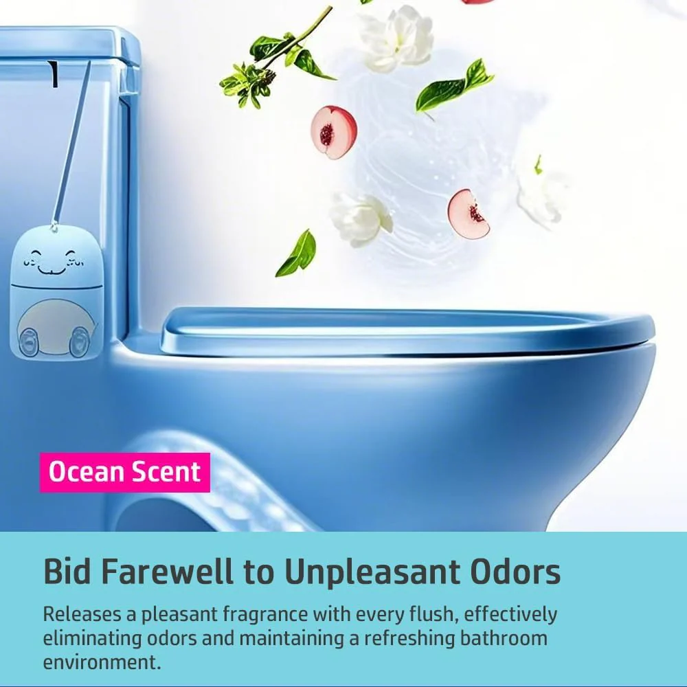 3 PCS Cute Dinosaur-Shaped Toilet Bowl Cleaner Bottle, Automatic Bathroom Toilet Tank Cleaner with Ocean Scent,Septic Toilet Bowl Tablets in Bottles, Automatic Long-Lasting Toilet Cleaner Bottle - Image 5