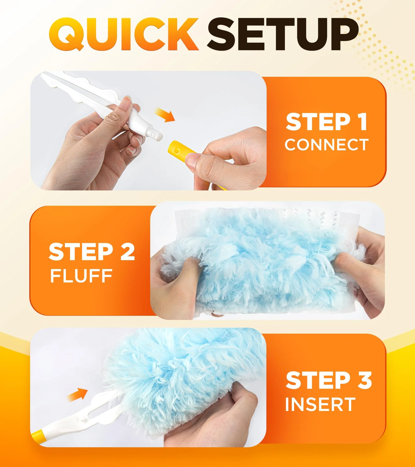 30 Count Duster Refill for Swiffer Duster with 1 Handle, One-Sided Disposable Dusters Refills with 4X Microfibers, Unscented Dusters for Cleaning Home, Furniture, Blinds & Vent - Image 3