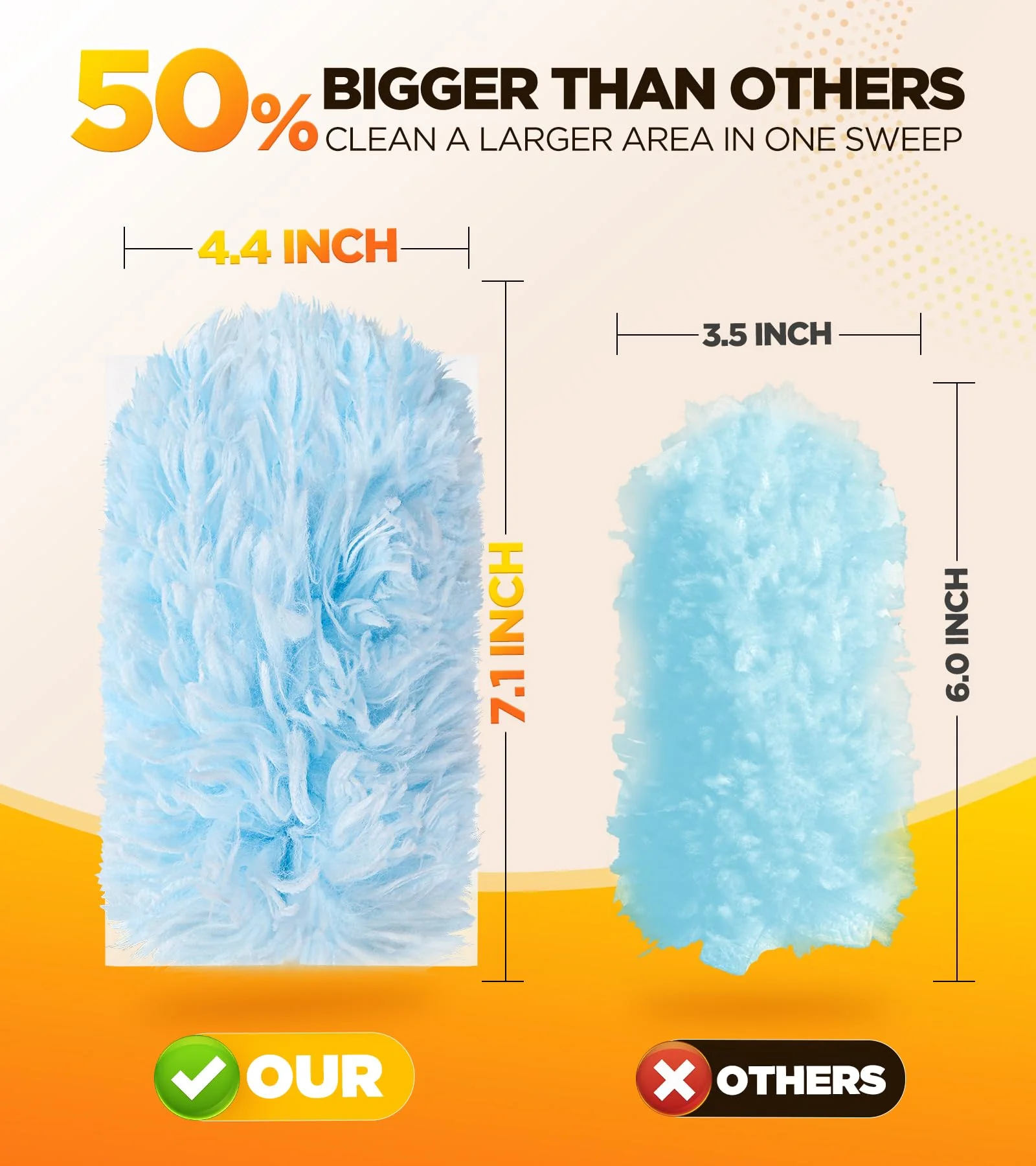 30 Count Duster Refill for Swiffer Duster with 1 Handle, One-Sided Disposable Dusters Refills with 4X Microfibers, Unscented Dusters for Cleaning Home, Furniture, Blinds & Vent - Image 6