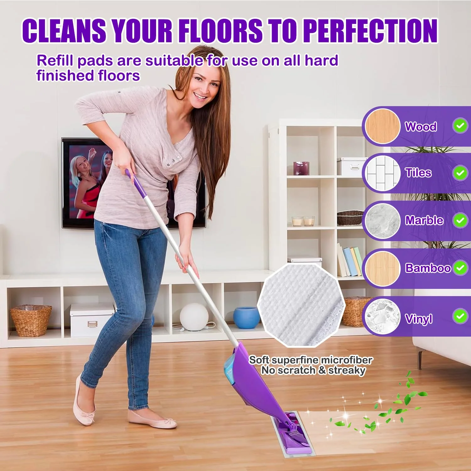30 Pack Disposable Wet Jet Mop Pads Refill for Swiffer Wet Jet Pads Refill,Wet Jet Mopping Pads for All Purpose Multi Surface Hardwood Floor Cleaning, 4 Layers Thickened and Super Absorbent. - Image 3