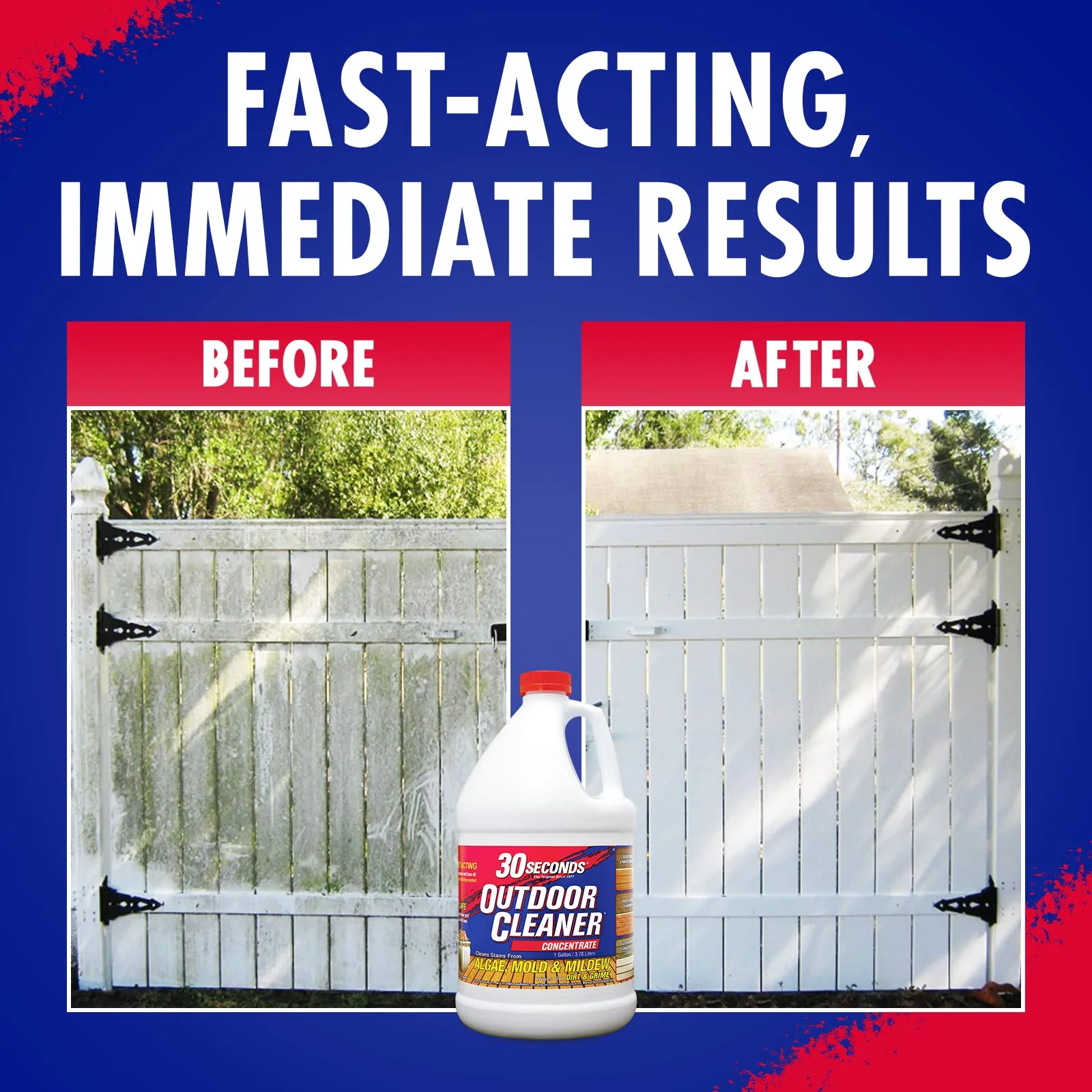 30 SECONDS Outdoor Mold & Mildew Cleaner & Stain Remover Concentrate | 128 fl. oz. | 2 Pack - Image 4