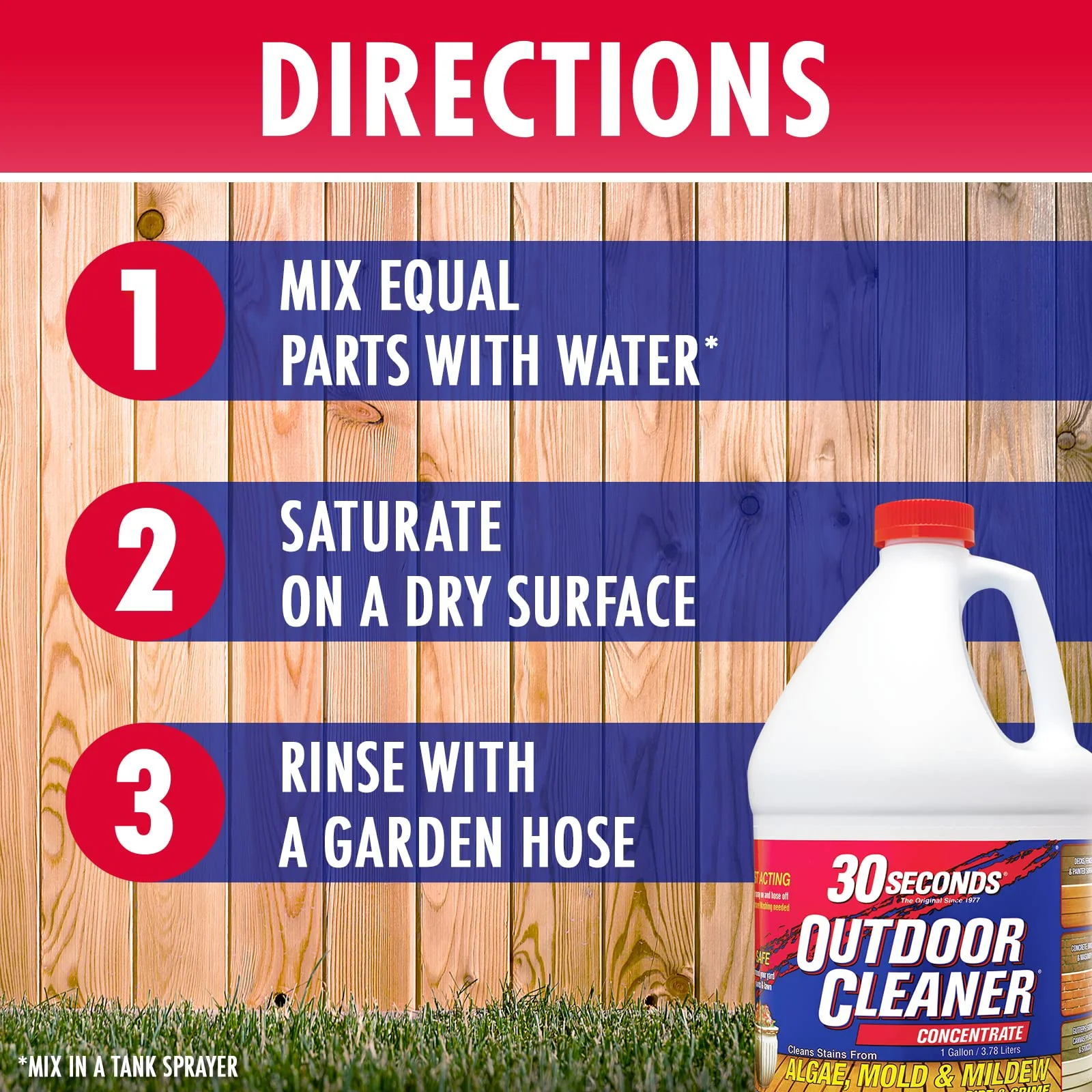 30 SECONDS Outdoor Mold & Mildew Cleaner & Stain Remover Concentrate | 128 fl. oz. | 2 Pack - Image 7