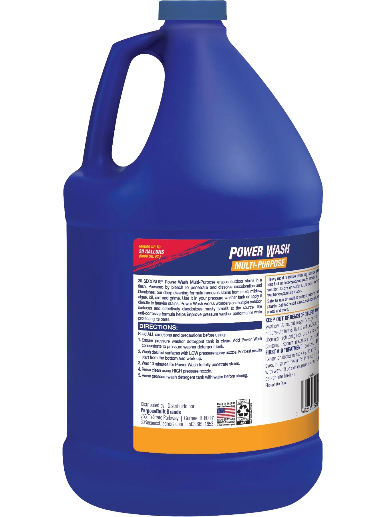 30 SECONDS Pressure Washer Concentrated Cleaner – Power Cleans Stains from Algae, Mold & Mildew, Dirt, Grime – Makes up to 20 Gallons - Image 8