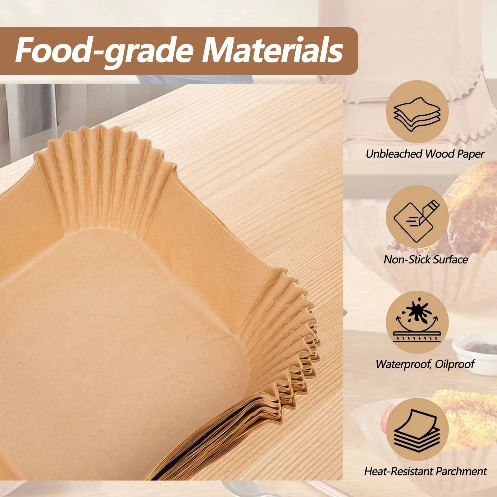 300PCS Air Fryer Liners disposable for Ninja Crispi,Air Fryer Accessories for Ninja Crispi 4-in-1 Portable Glass Cooking System,Ninja Crispi Containers - Image 2