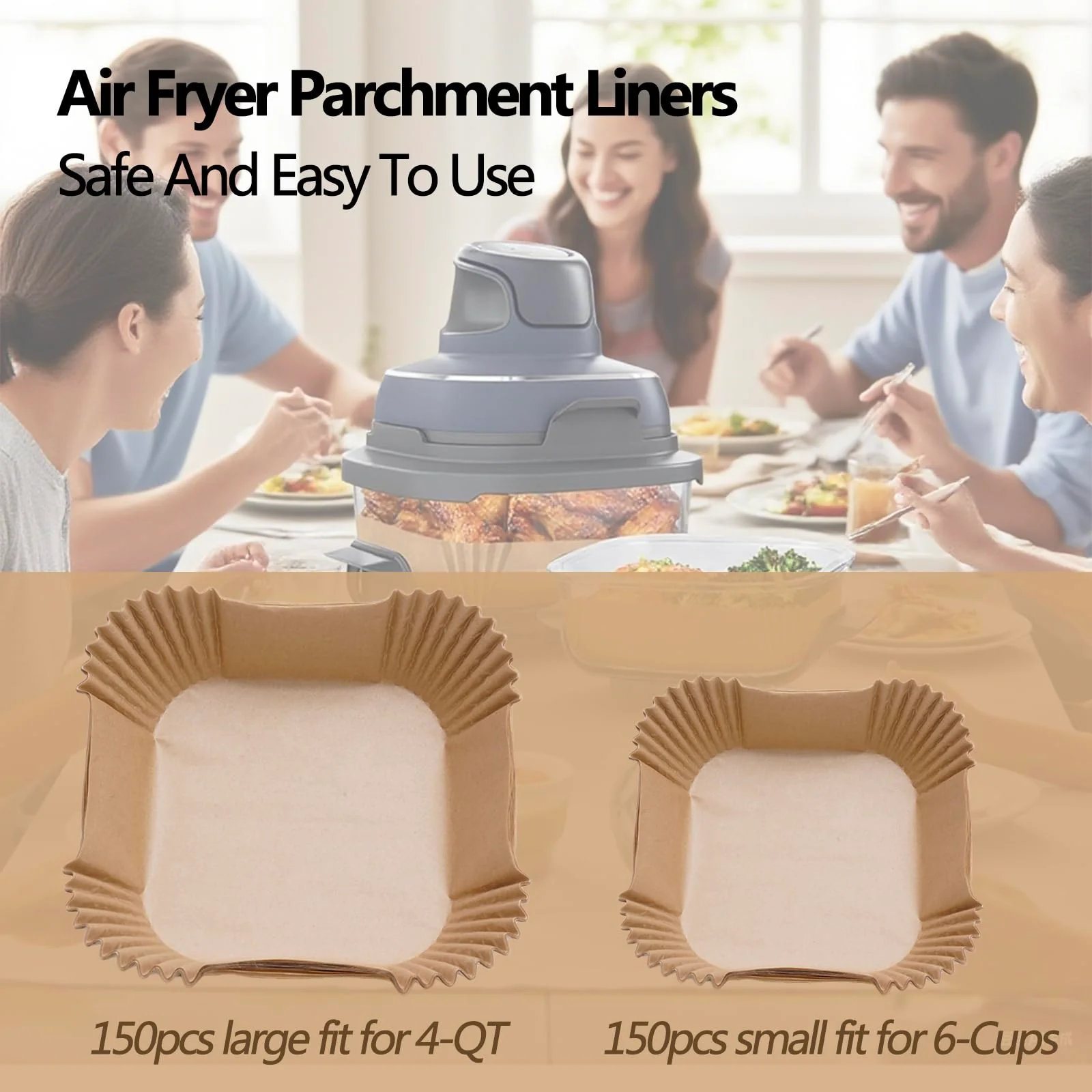 300PCS Air Fryer Liners disposable for Ninja Crispi,Air Fryer Accessories for Ninja Crispi 4-in-1 Portable Glass Cooking System,Ninja Crispi Containers - Image 4
