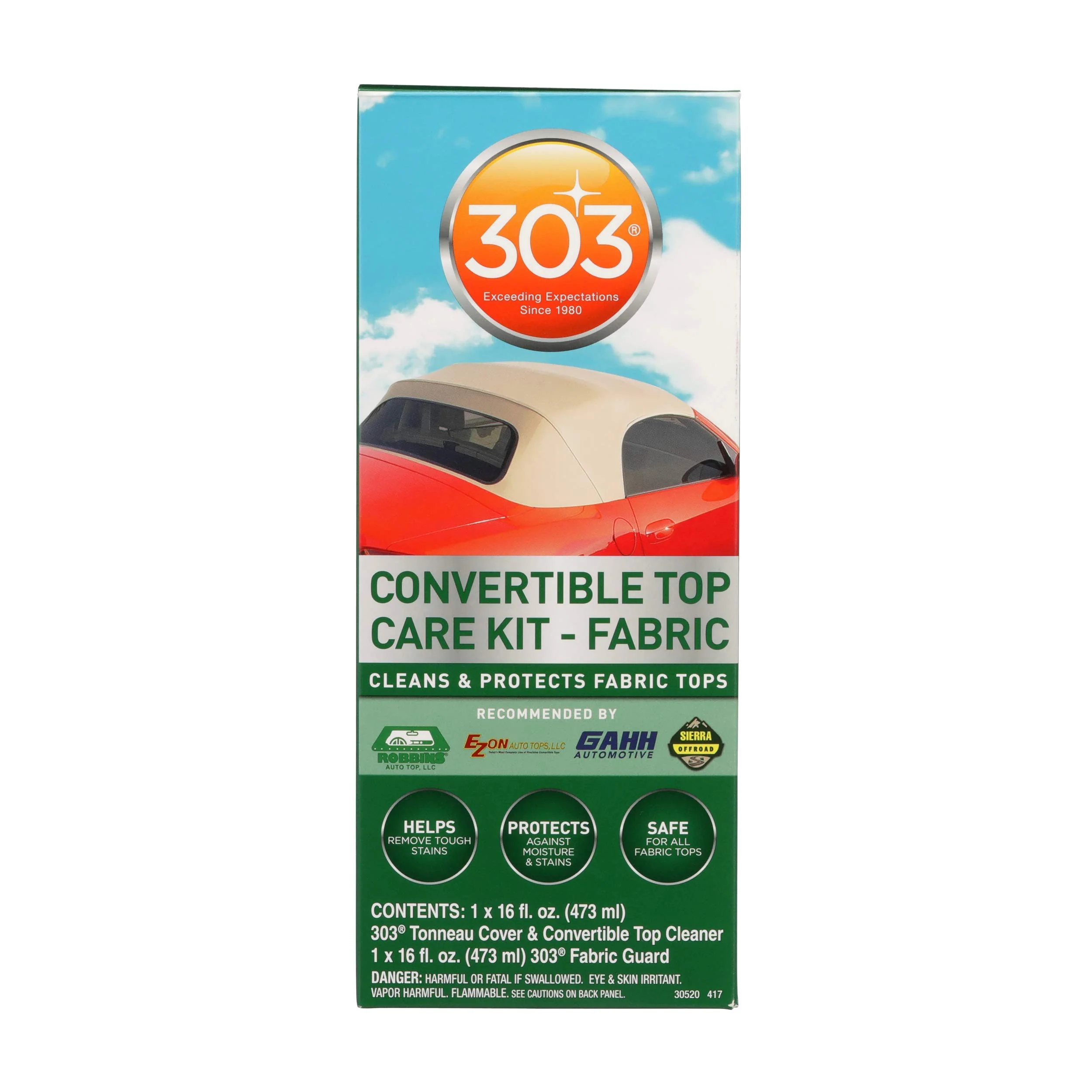 303 Products (30520) Convertible Top Cleaning and Care Kit with Cleaner and Fabric Guard Helps Maintain Water Repellency, Protects Fabric Convertible Tops and Tonneau Covers, 32 fl oz - Image 10