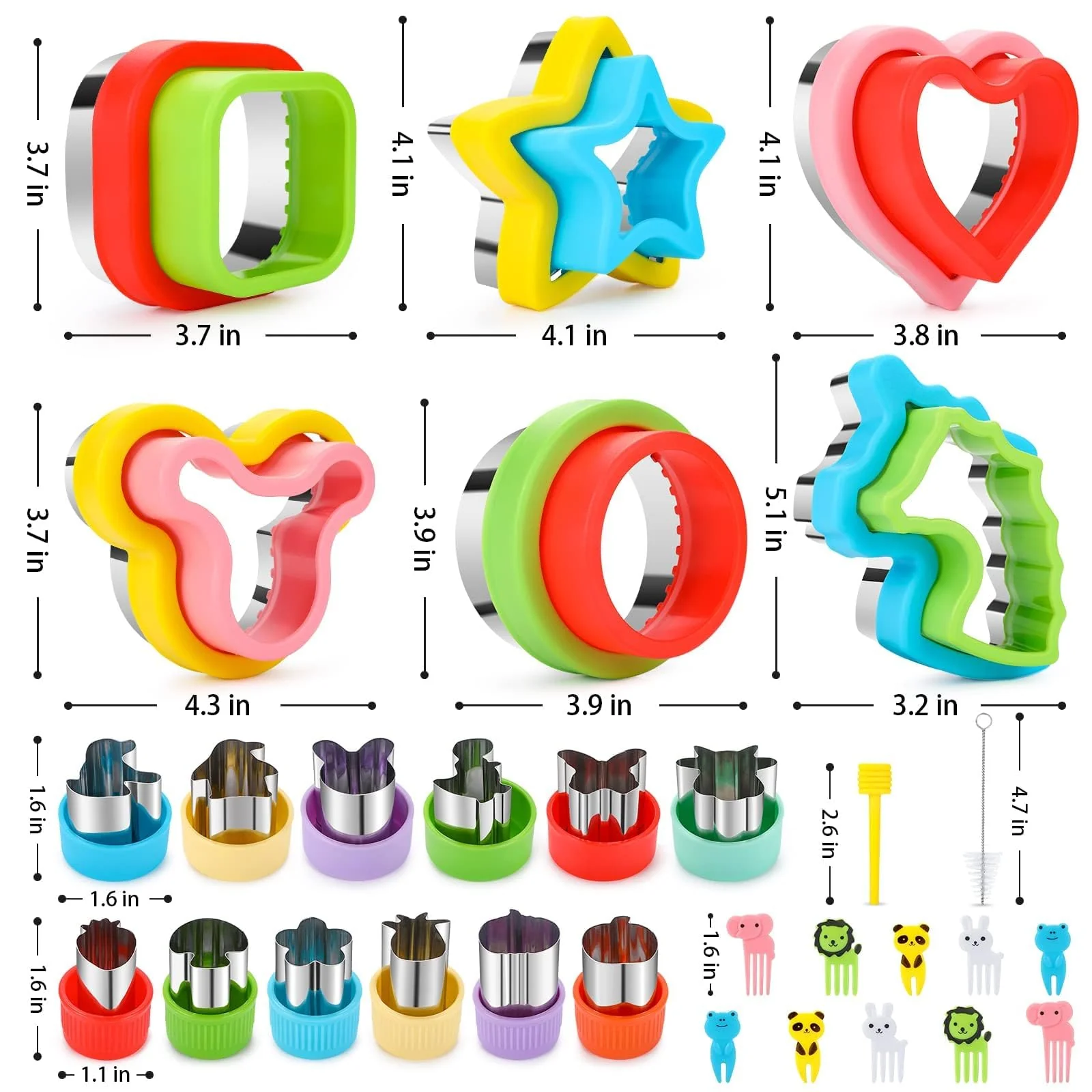 30Pcs Sandwich Cutter and Sealer for Kids Fruit Cutters Shapes Food Picks Crustless Sandwich Shape Cutters Decruster Sandwich Maker DIY Cookie Cutter Boys Girls School Bento Box - Image 2